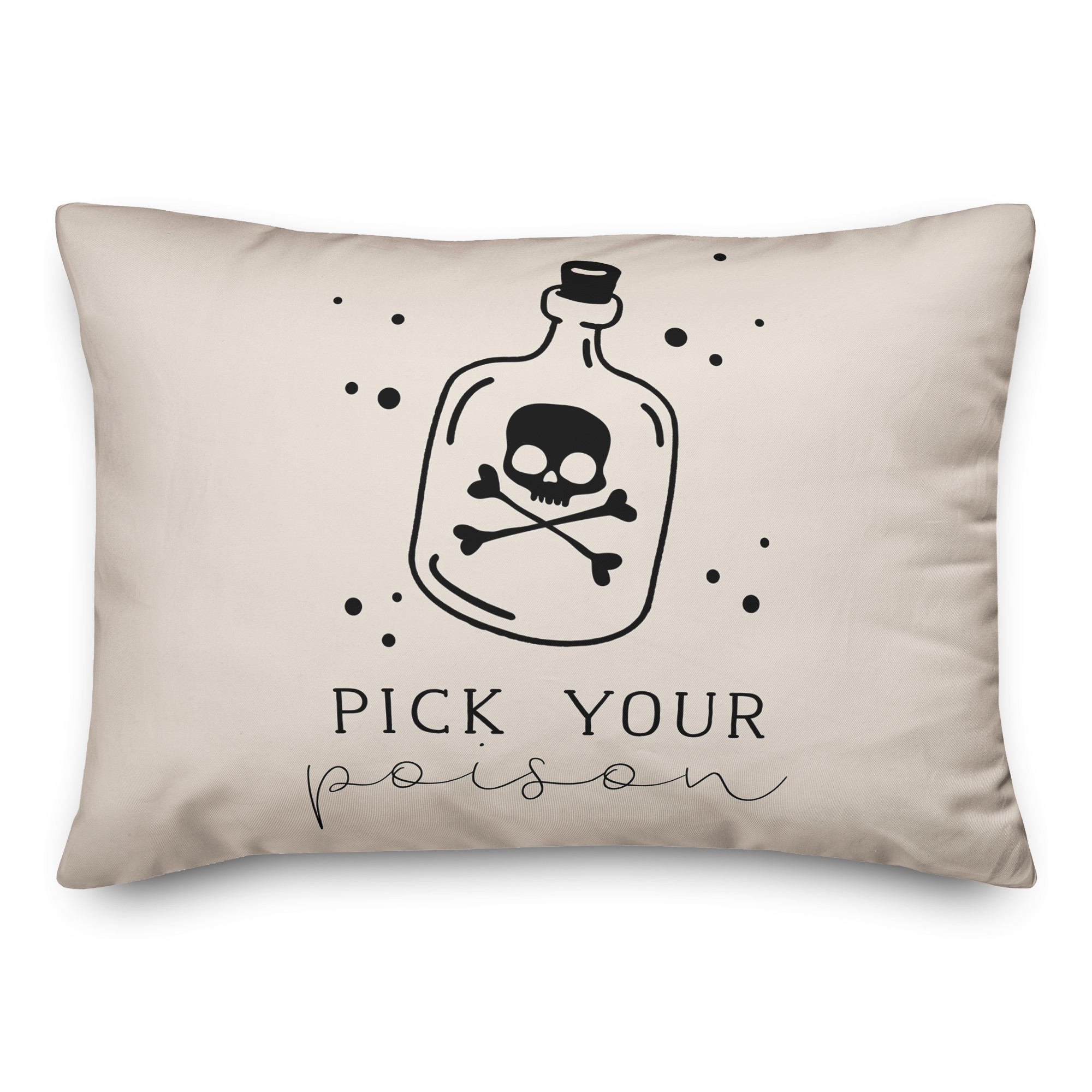 Pick Poison Bottle Cream 14x20 Spun Poly Pillow