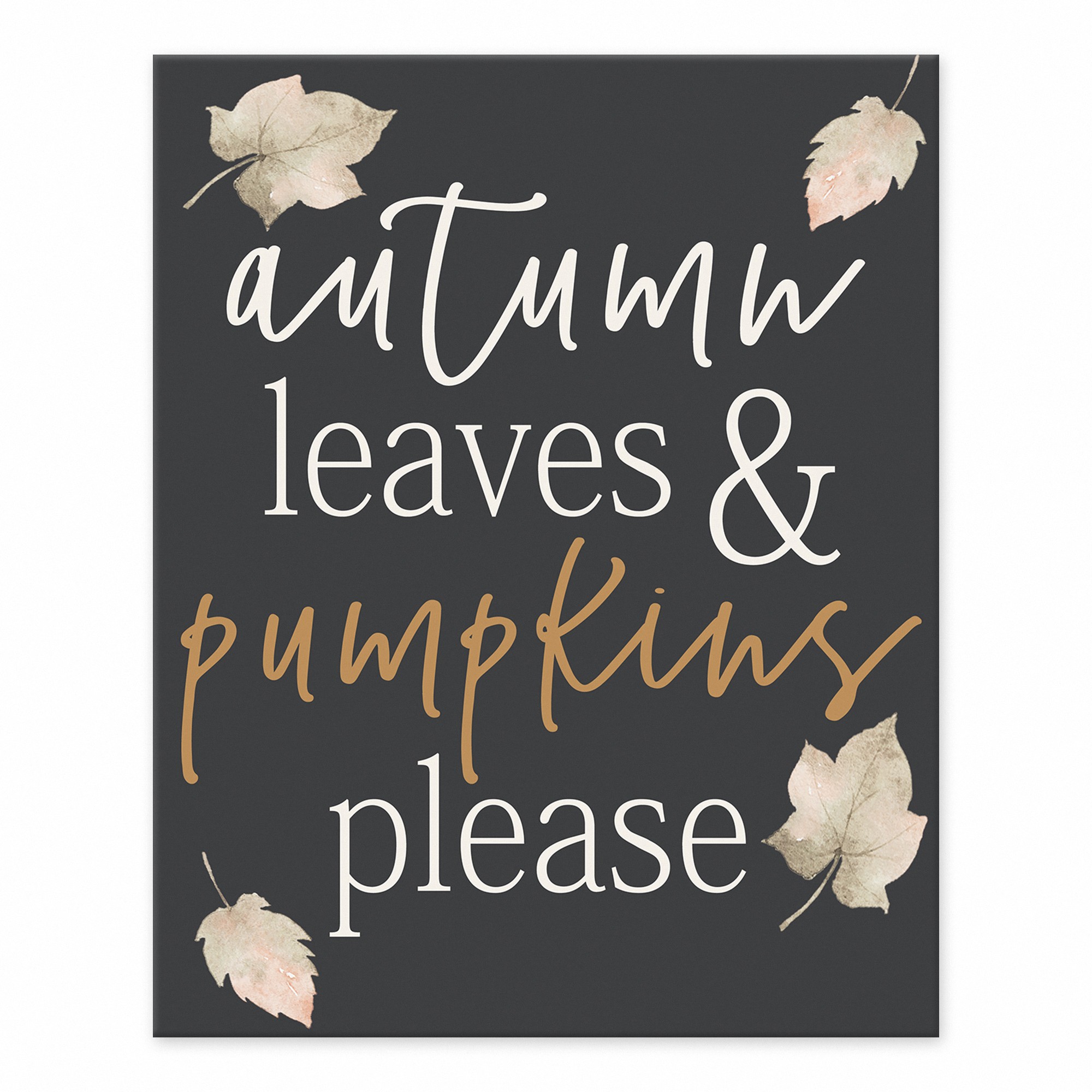 Autumn Leaves And Pumpkins  8x10 Tabletop Canvas