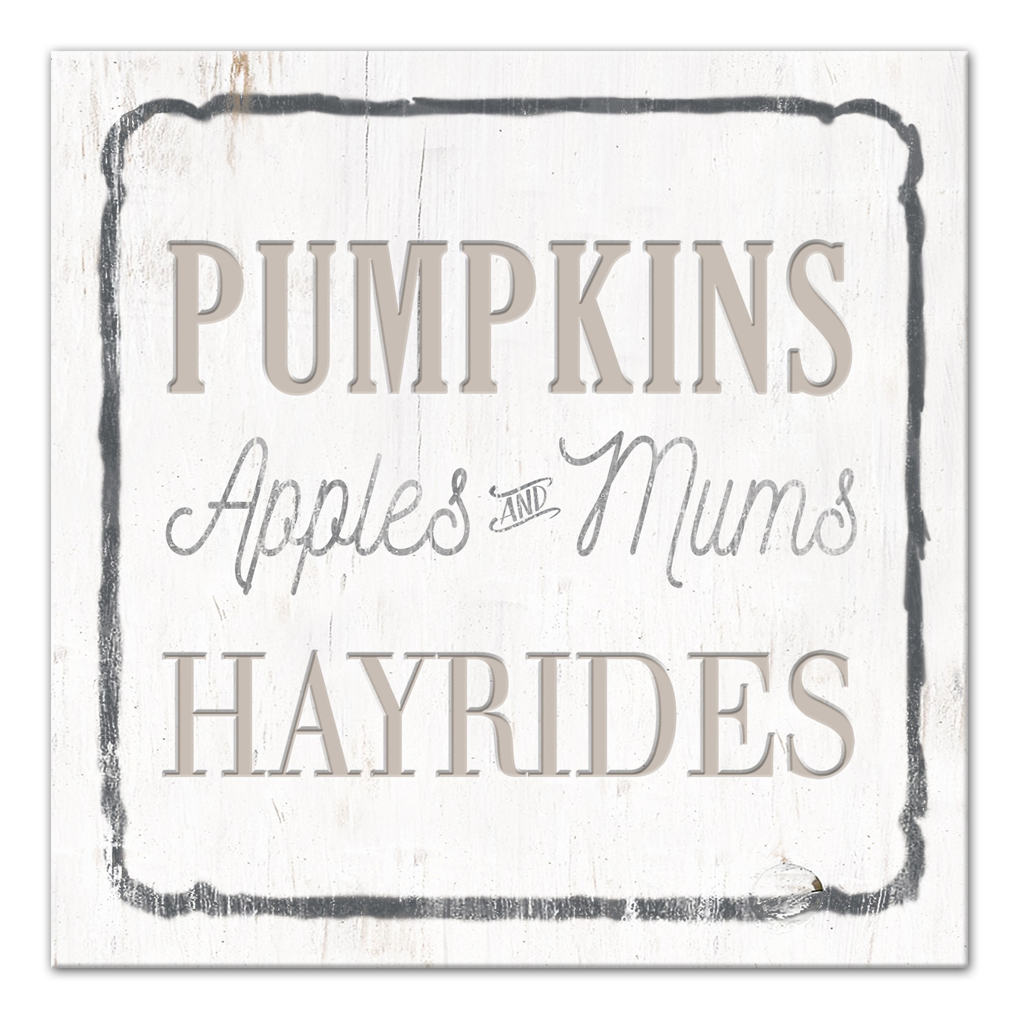 Pumpkins And Hayrides 12x12 Canvas Wall Art