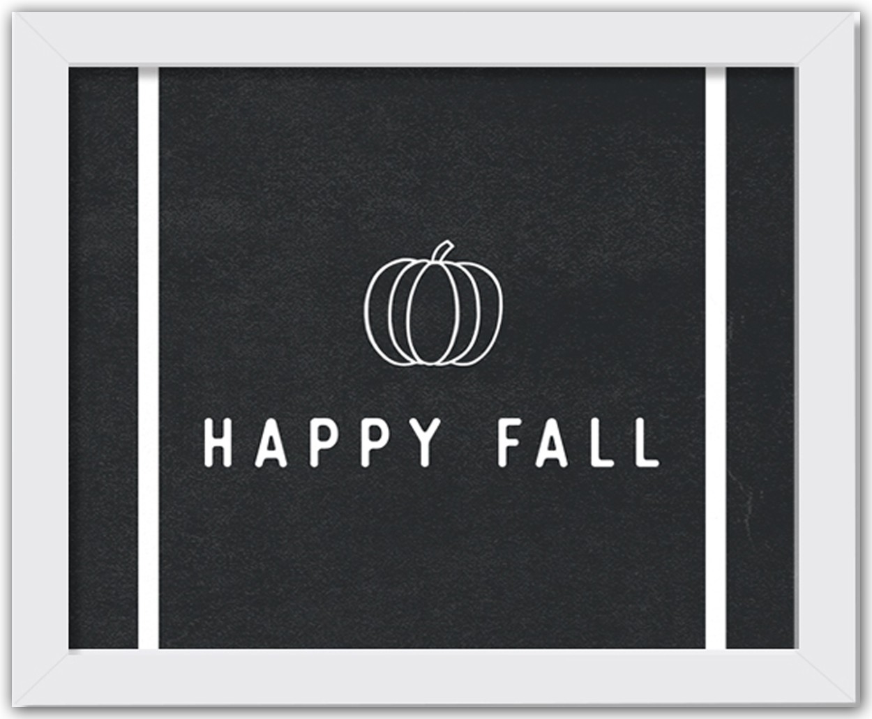 Happy Fall  14X11 White Framed Print Under Glass