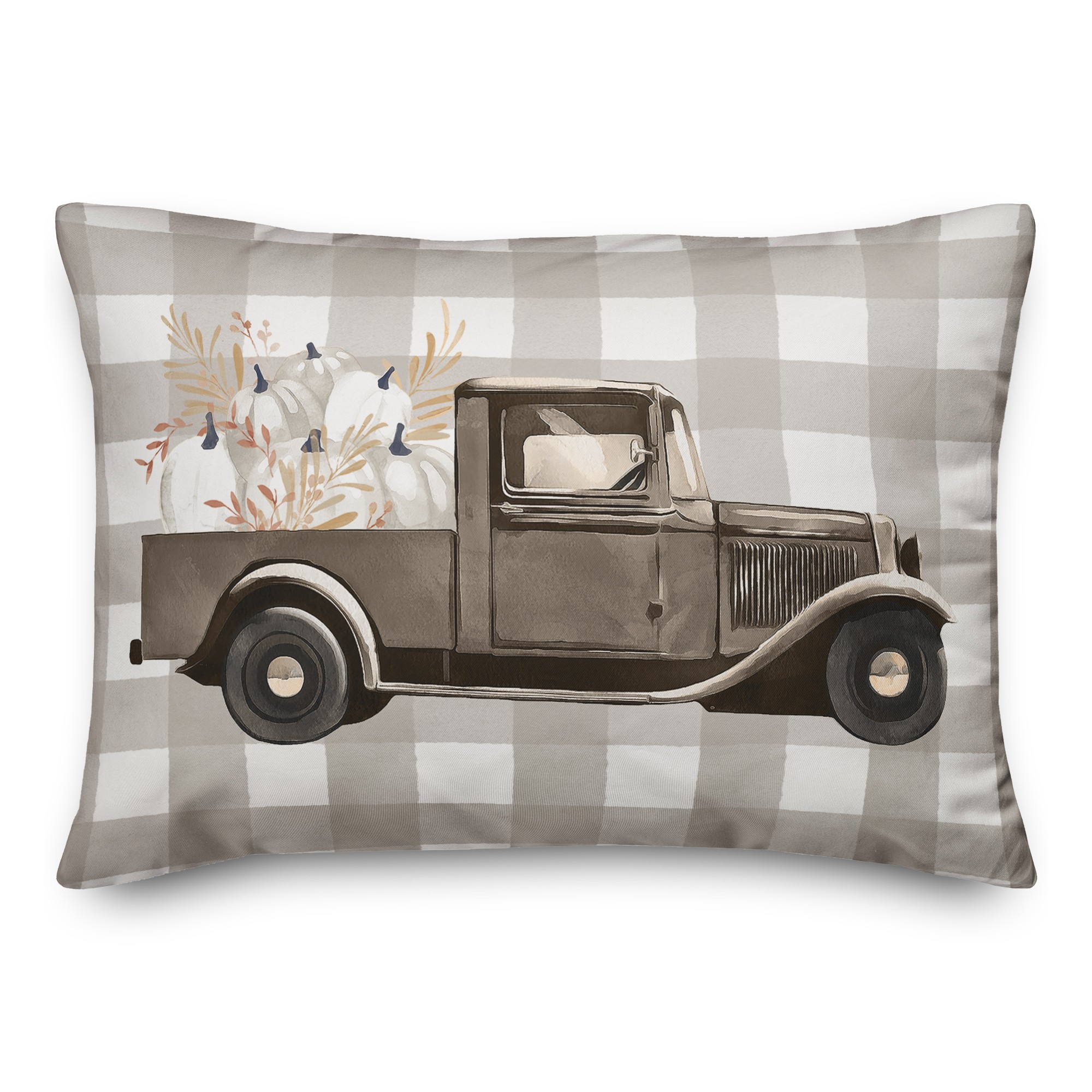 Neutral Harvest Truck 14x20 Spun Poly Pillow