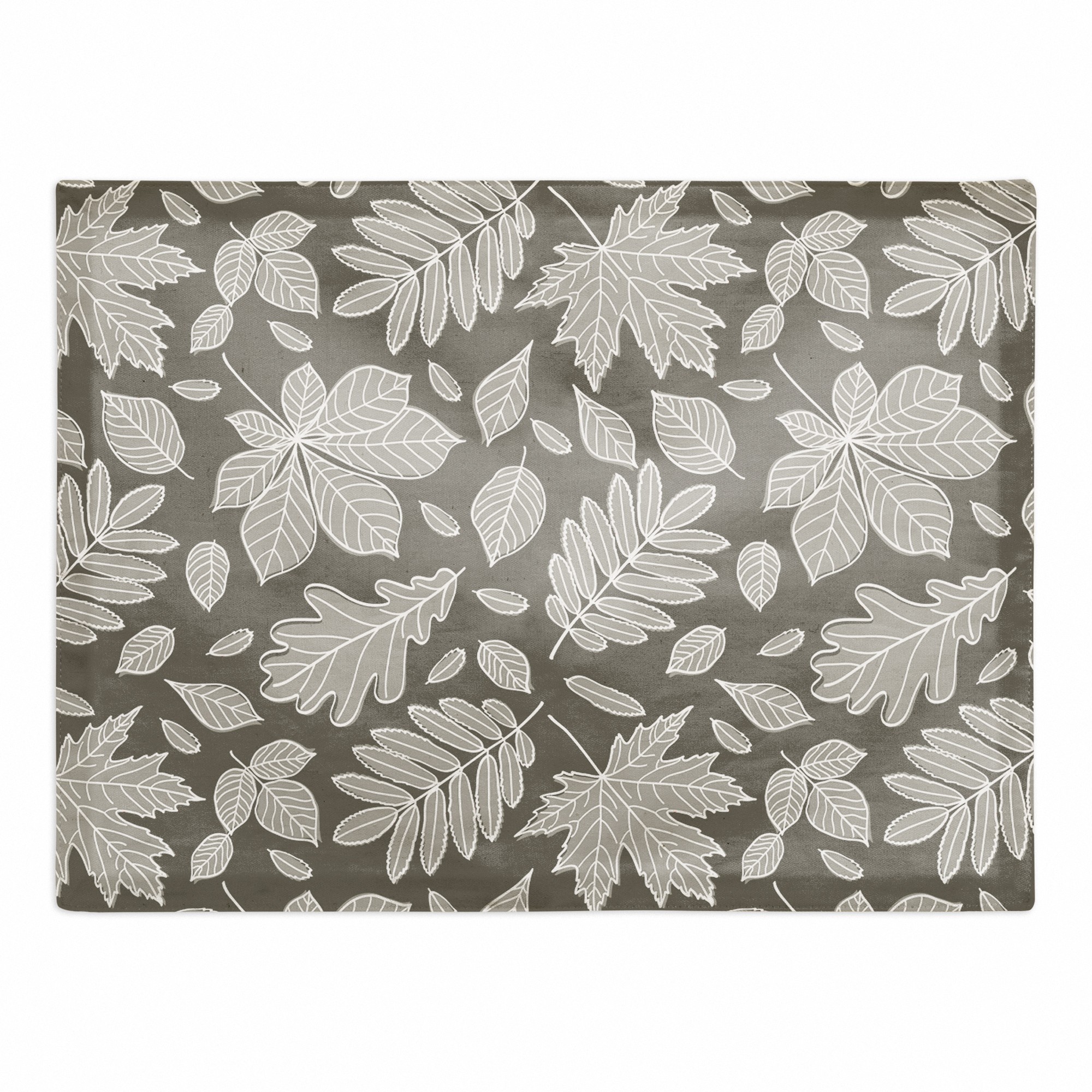 Gray Leaf Pattern 18x14 Poly Twill Placemat