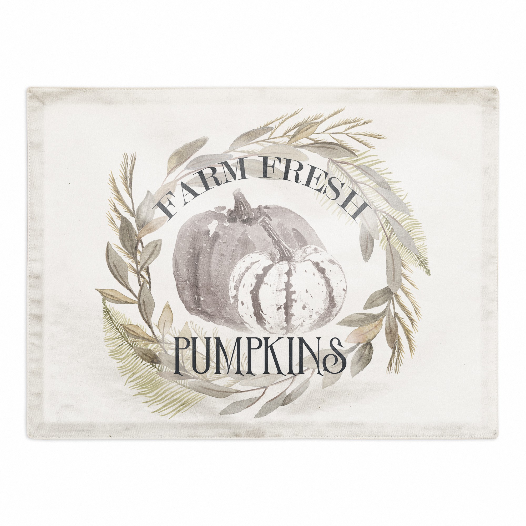 Pumpkins In Wreath 18x14 Poly Twill Placemat