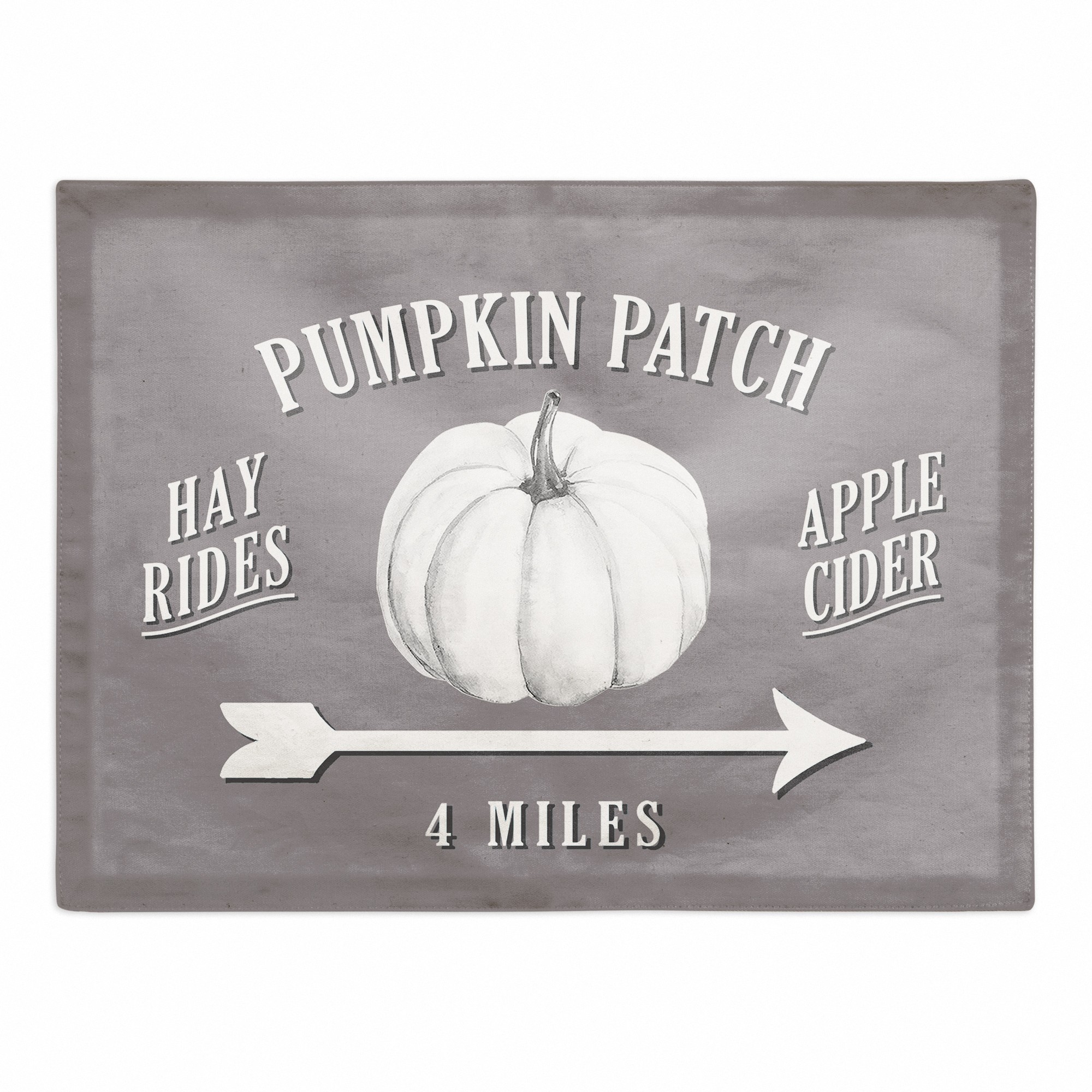 Gray Pumpkin Patch  18x14 Poly Twill Placemat