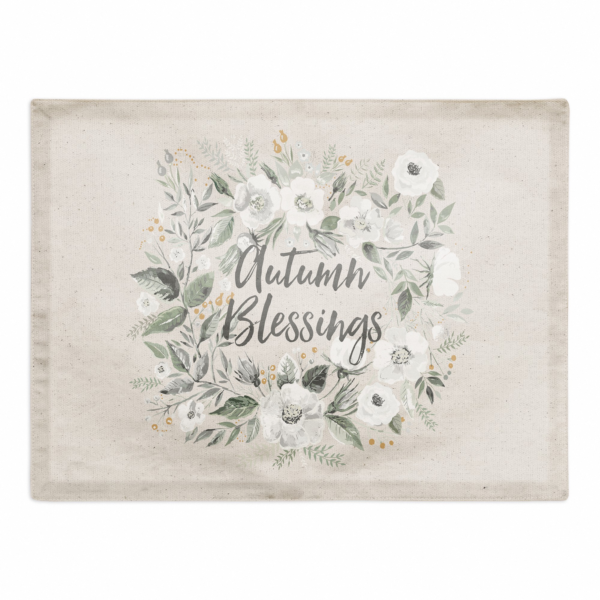 Floral  Wreath Blessings 18x14 Poly Twill Placemat