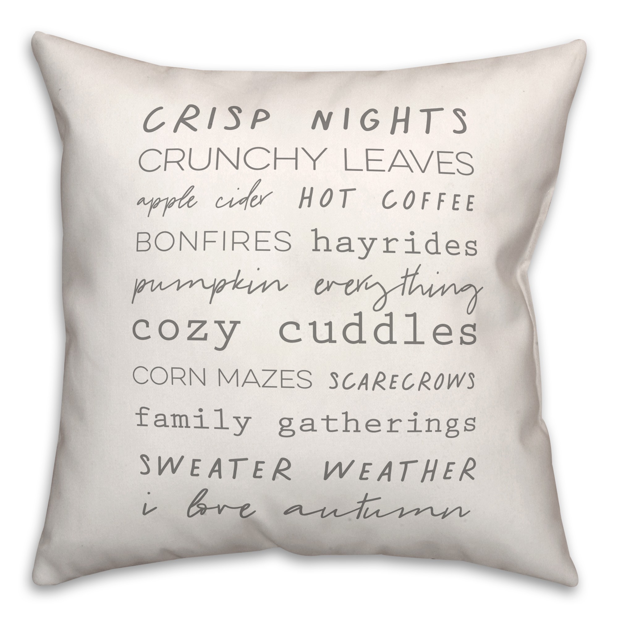 Autumn Words Pillow