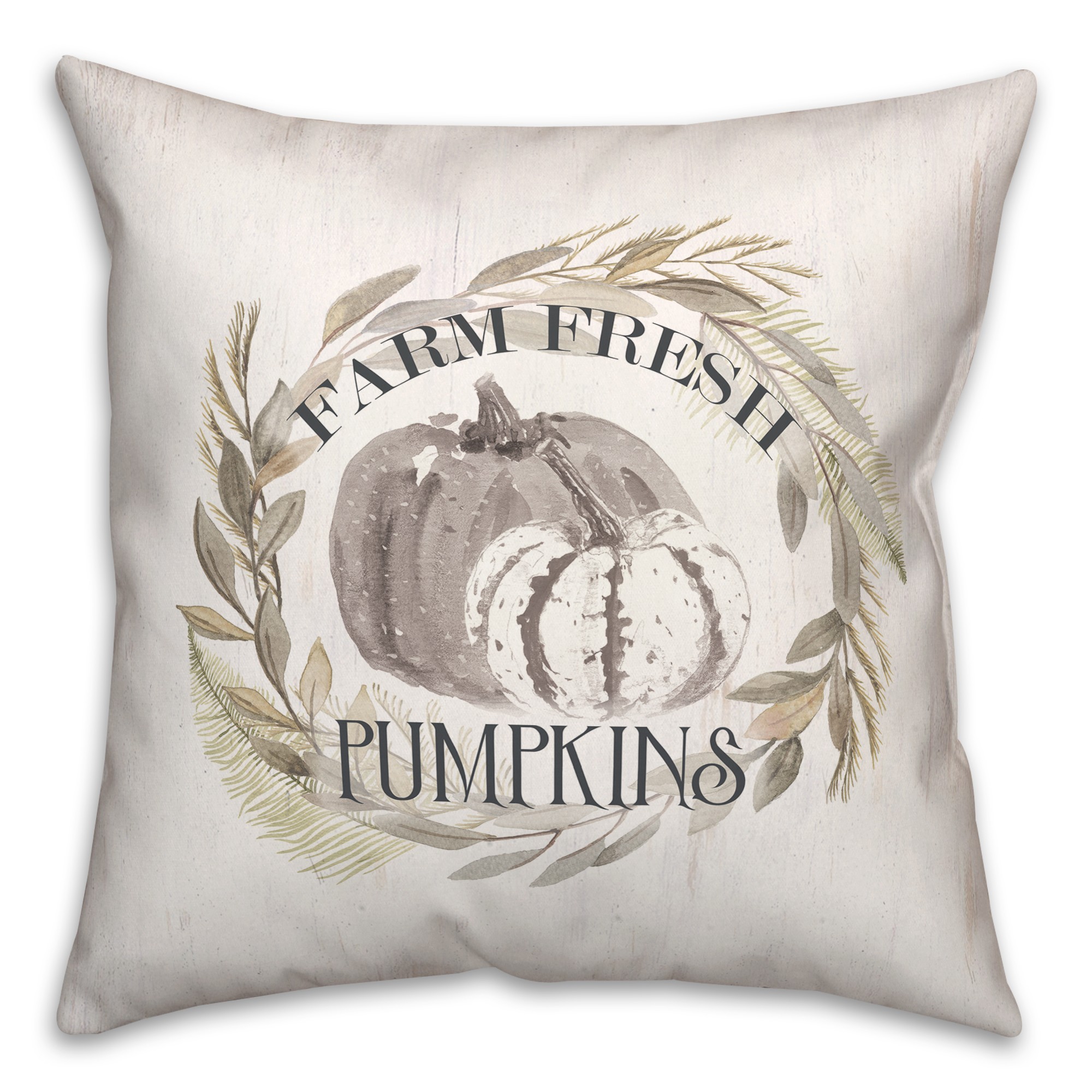 Pumkins In Wreath Pillow
