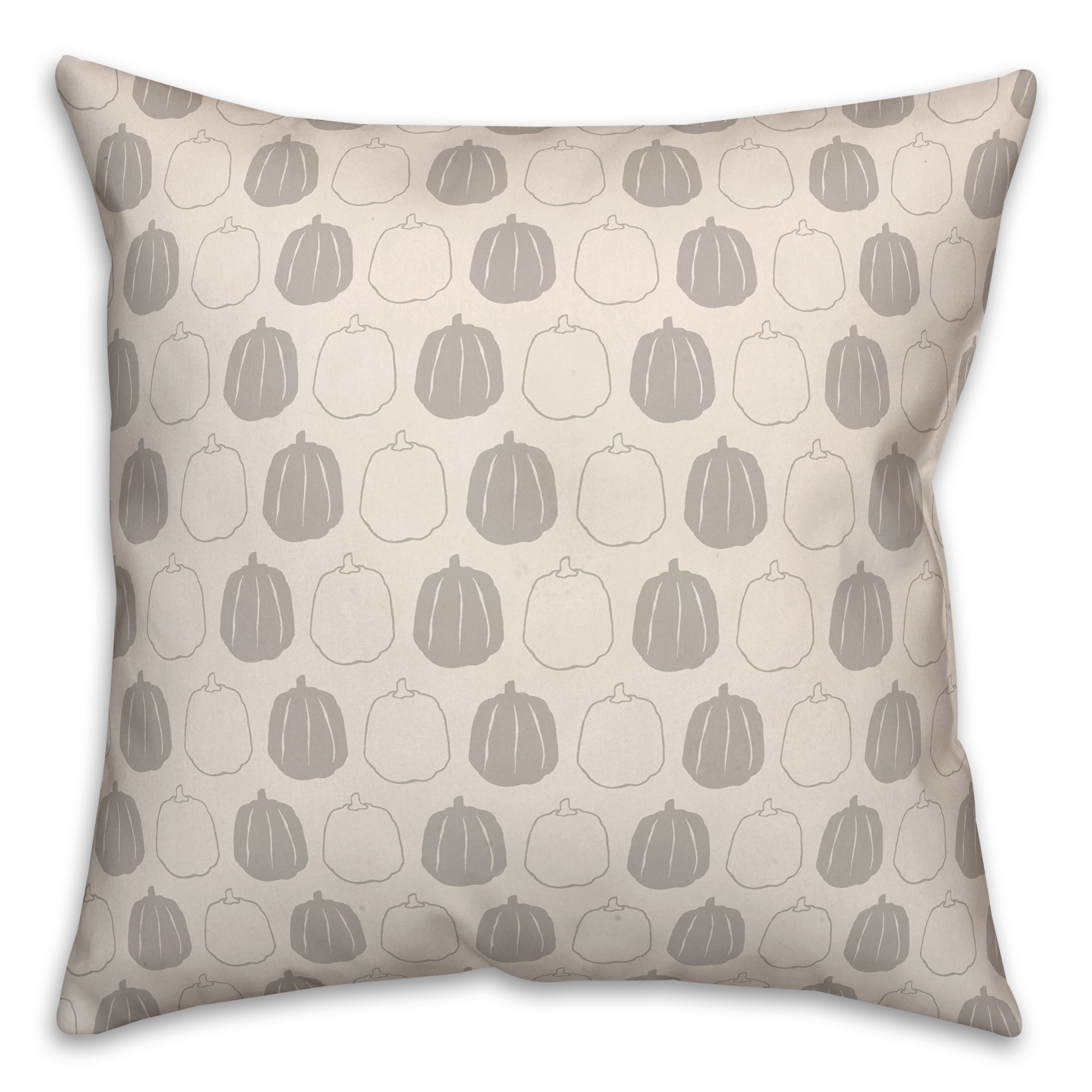 Gray Pumpkin Pattern Pillow