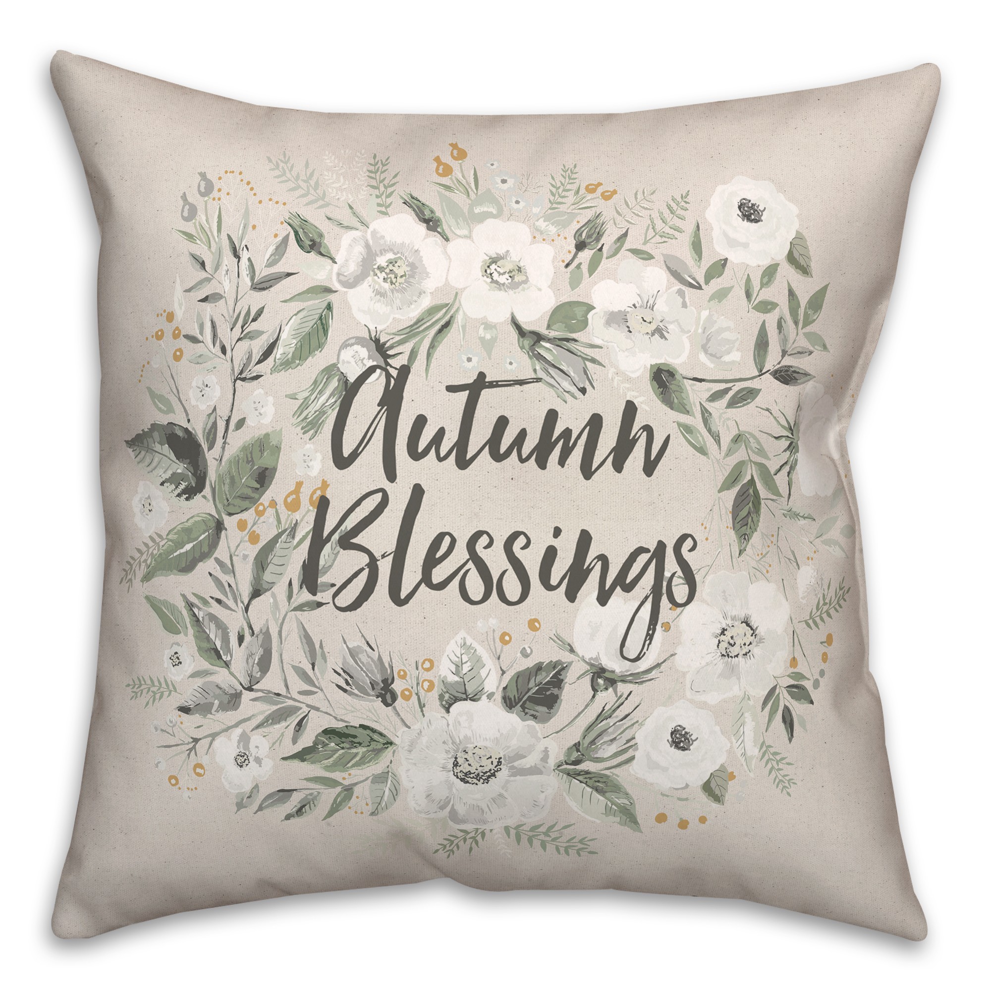 Floral  Wreath Blessings Pillow