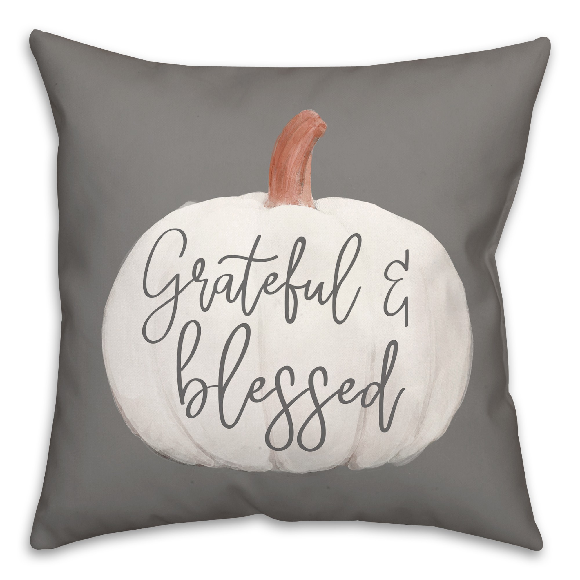 Gray Grateful And Blessed Pillow