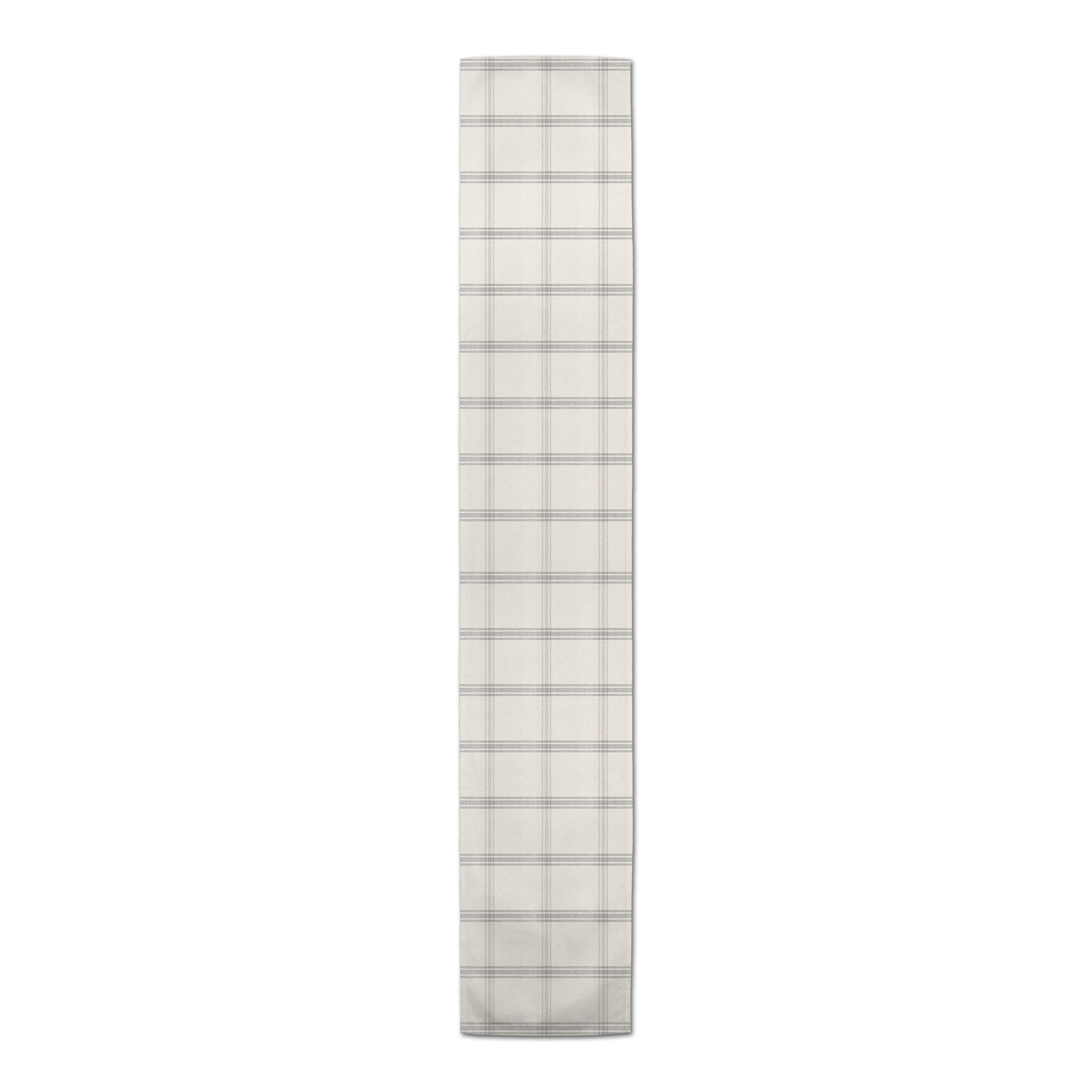 Gray Plaid Linen Runner