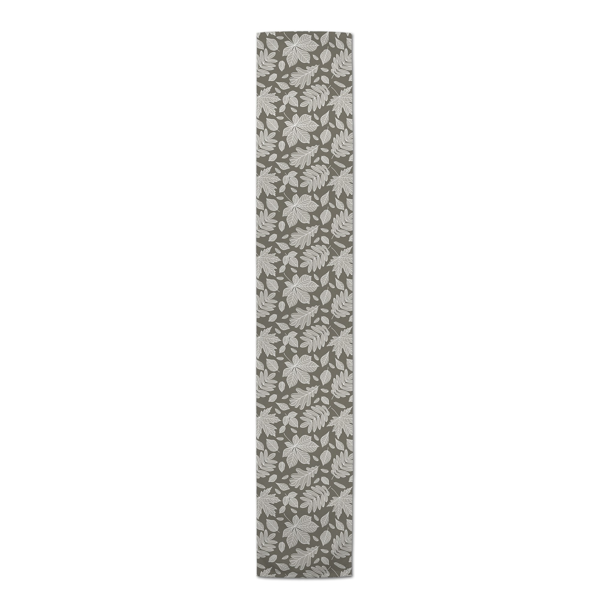 Gray Leaf Pattern Runner