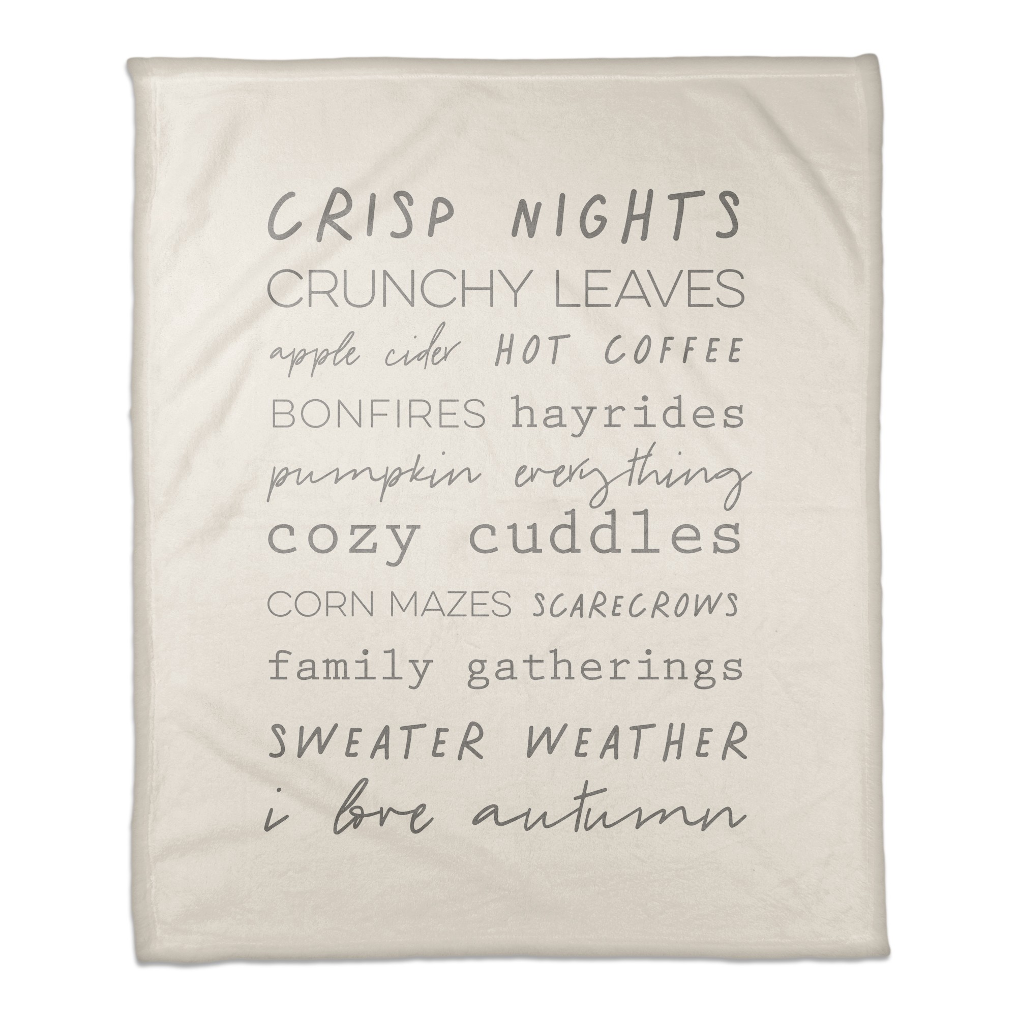 Autumn Words 50x60 Coral Fleece Blanket