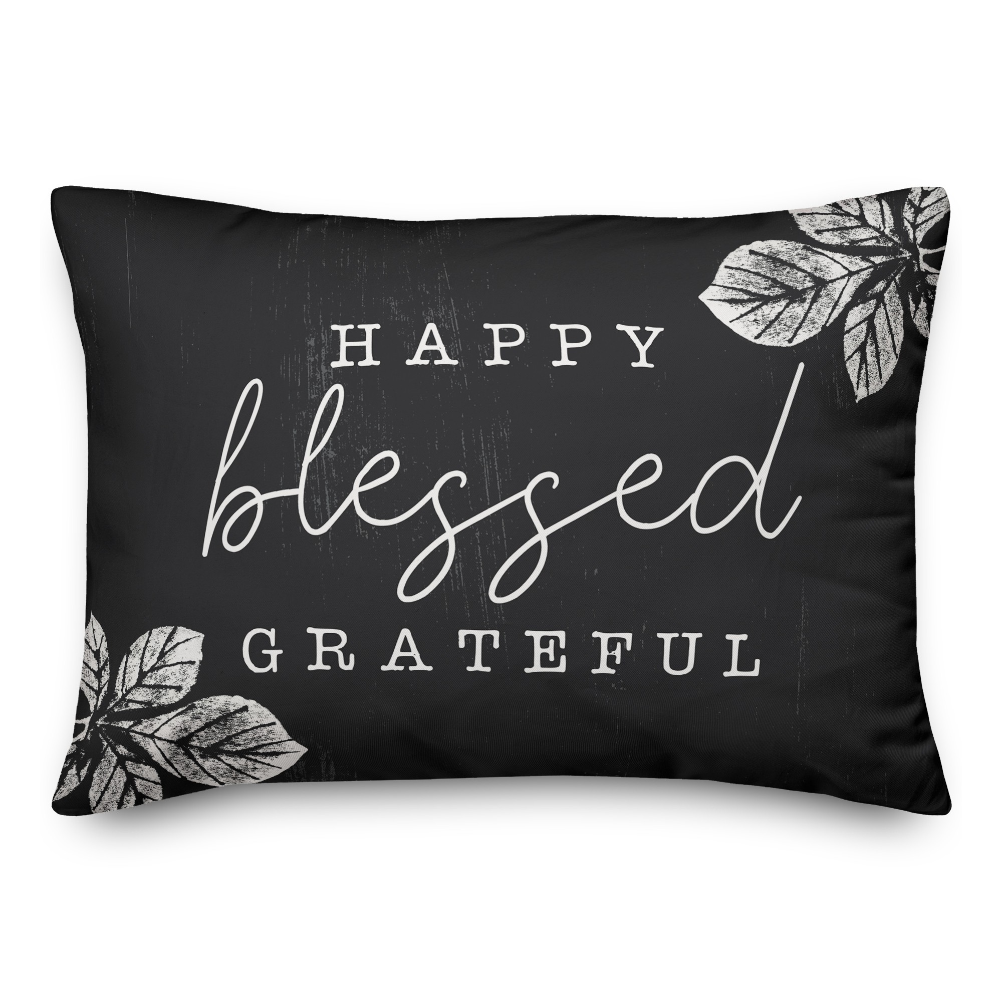Happy Blessed Grateful 14x20 Spun Poly Pillow
