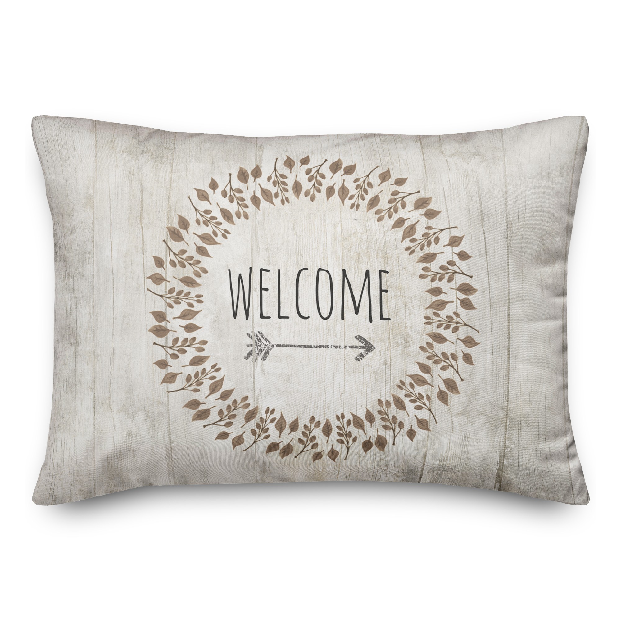 Autumn Welcome Wreath 14x20 Spun Poly Pillow