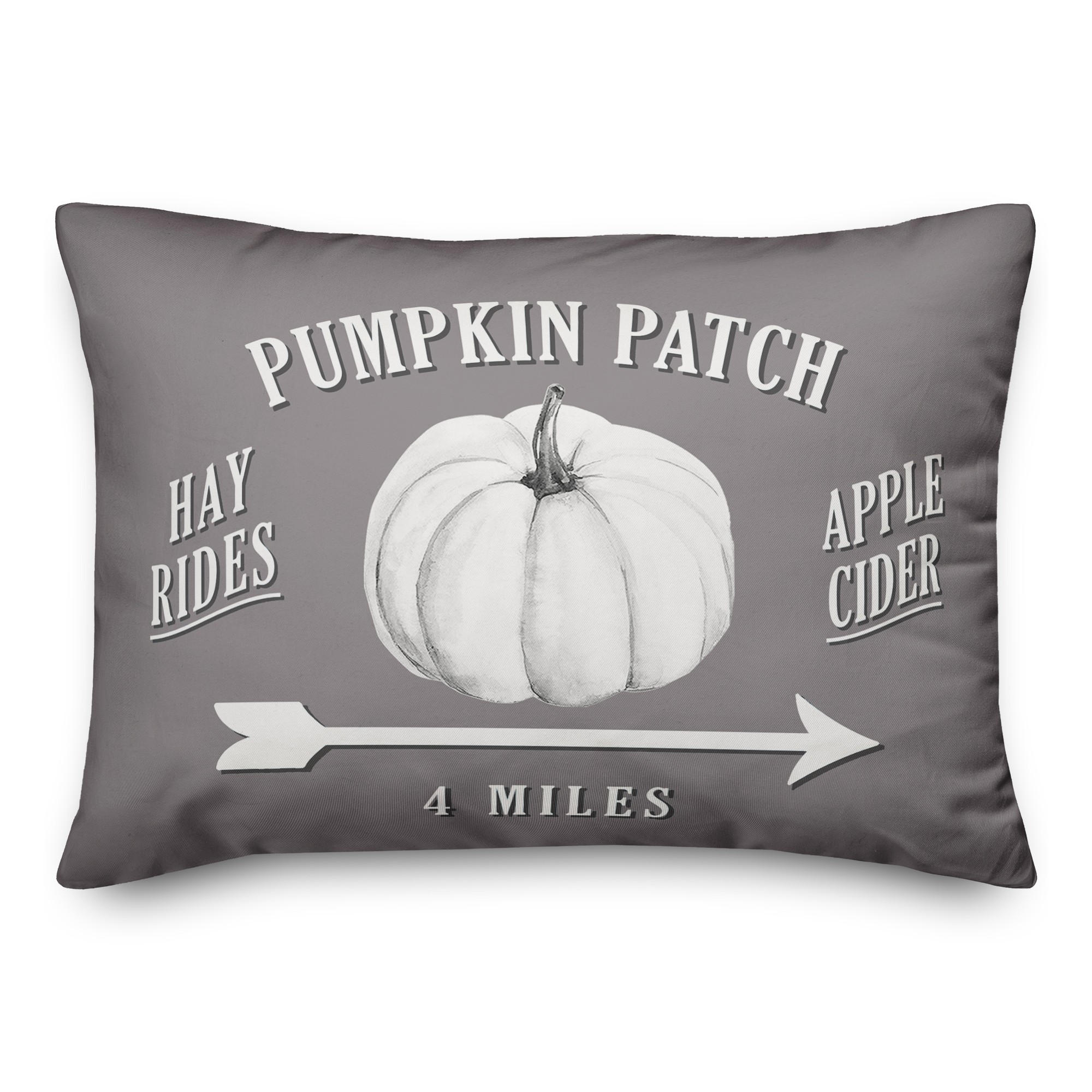 Gray Pumpkin Patch 14x20 Spun Poly Pillow