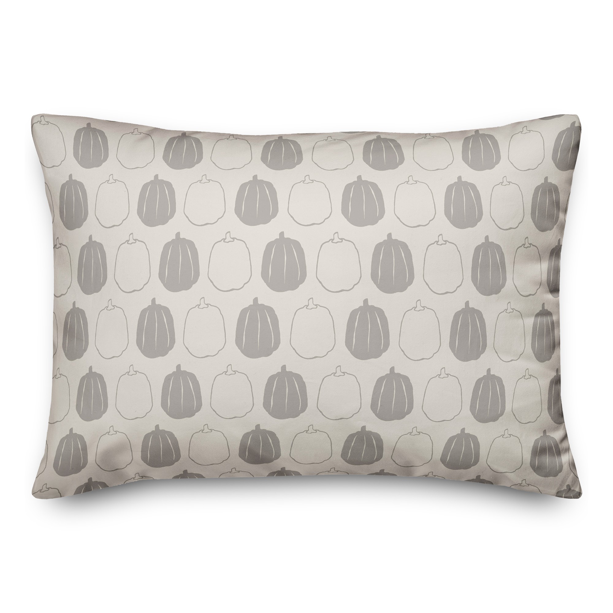 Gray Pumpkin Pattern 14x20 Spun Poly Pillow