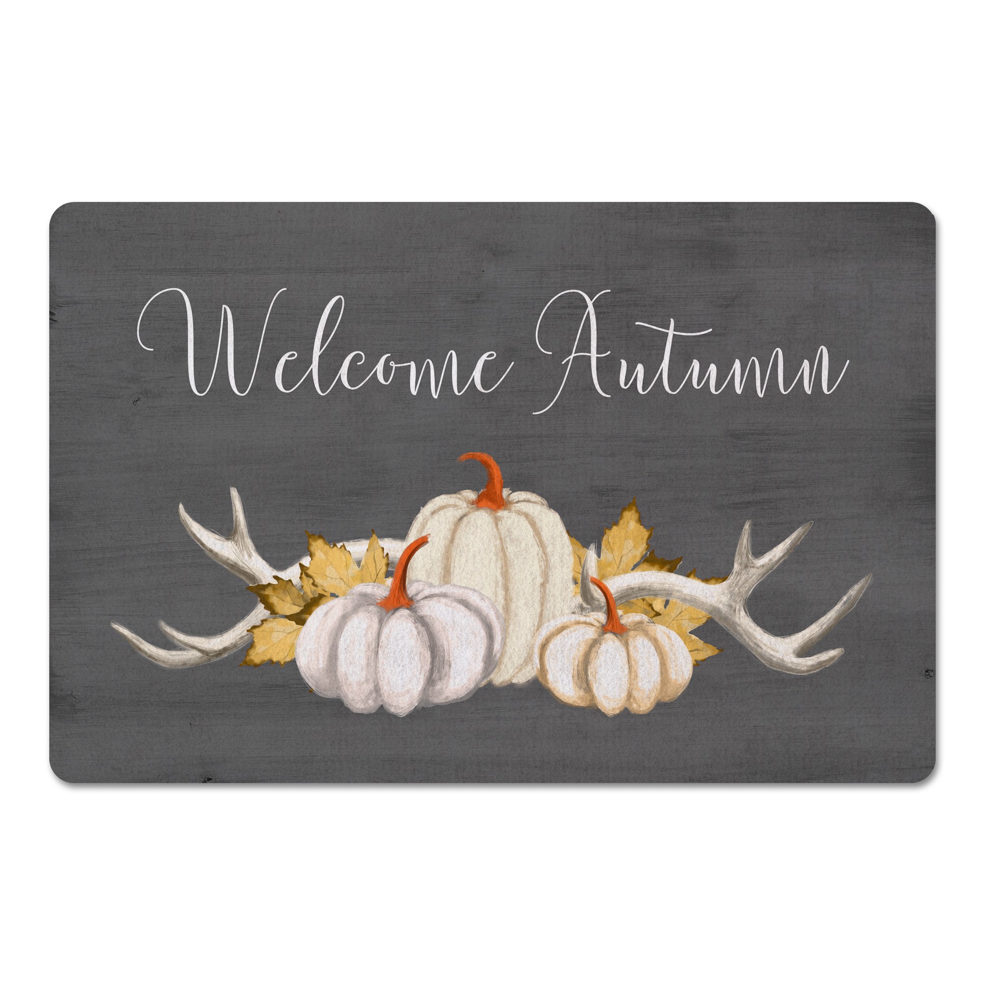 Welcome Autumn Pumpkins  27x18 Floor Mat