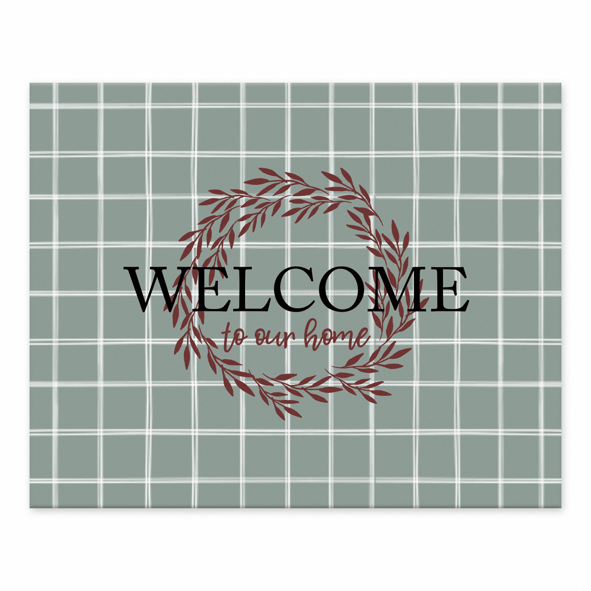 Thankful Floral Wreath 8x10 Tabletop Canvas