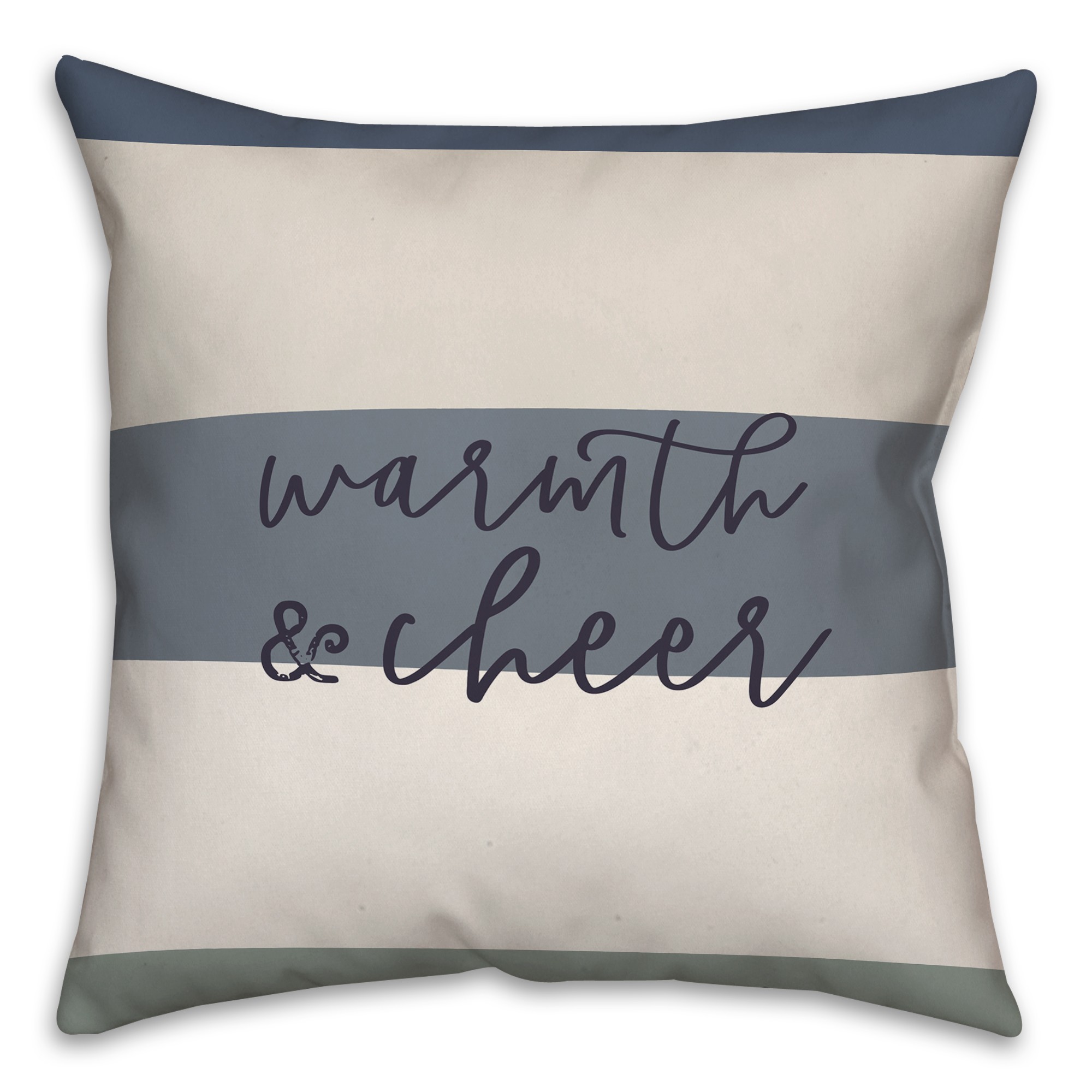 Blue Horizontal Stripes 20x20 Spun Poly Pillow