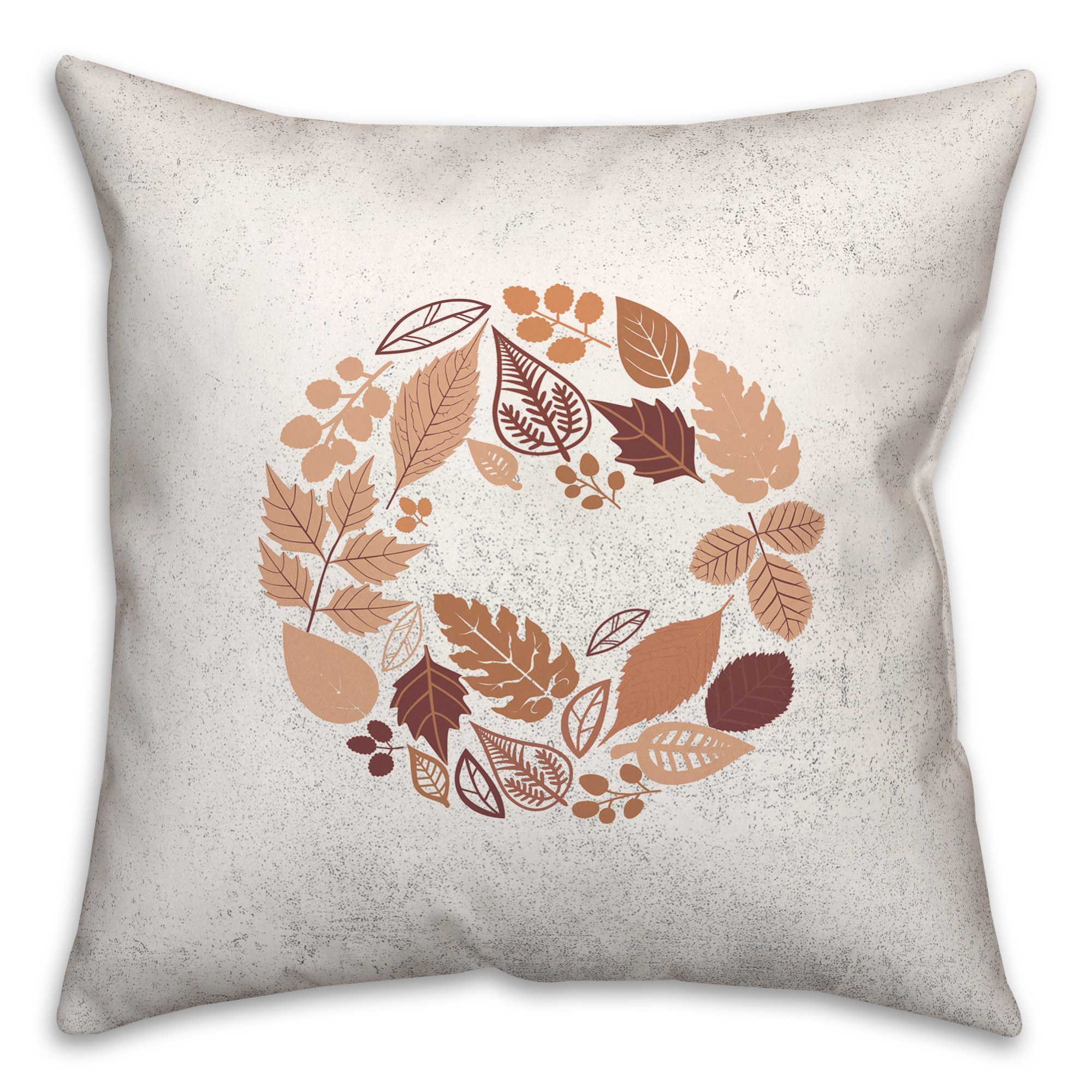 Blue Solid Stripped Leaf 20x20 Spun Poly Pillow