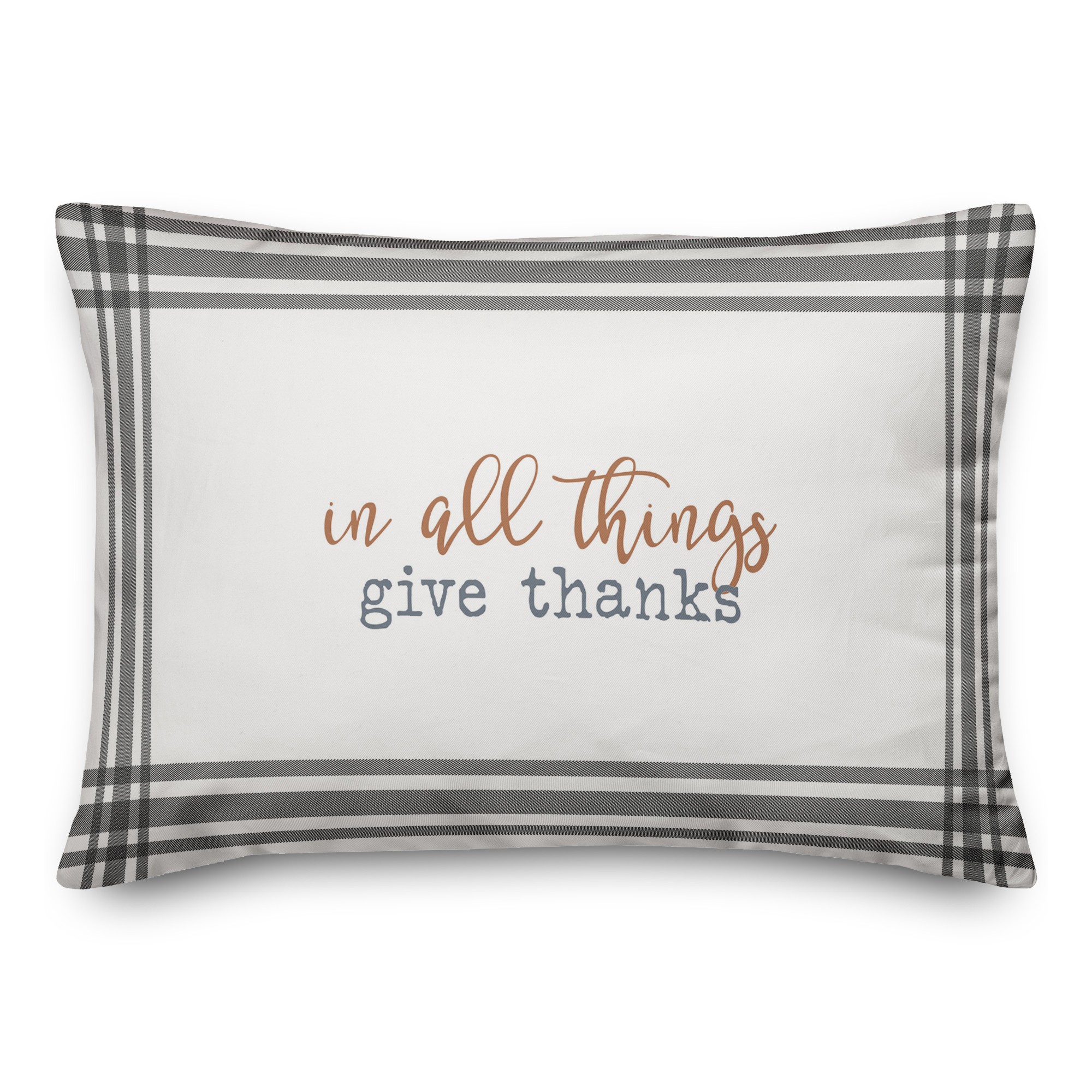 Plaid Orange Stripe 14x20 Spun Poly Pillow