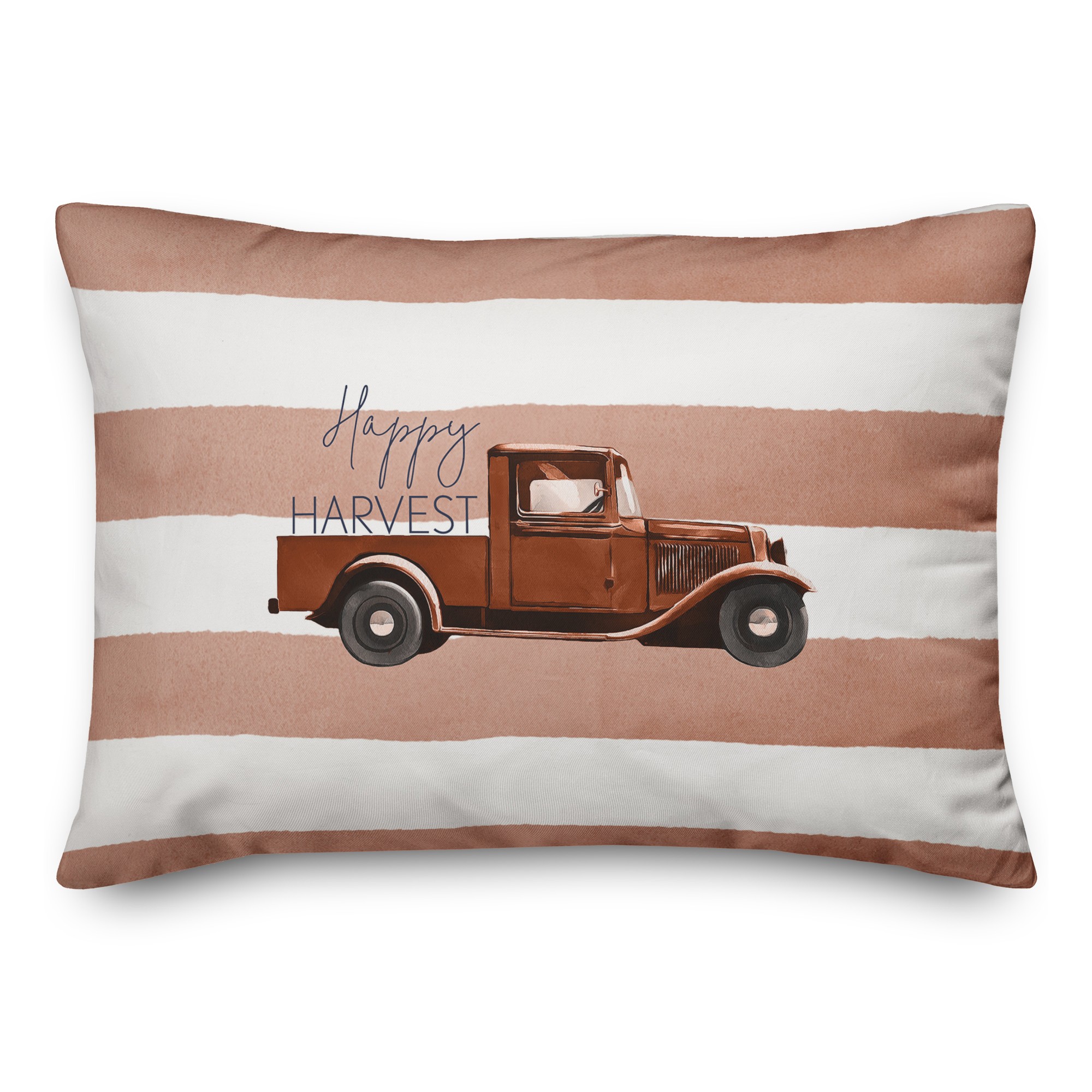 Happy Fall Stripes 14x20 Spun Poly Pillow