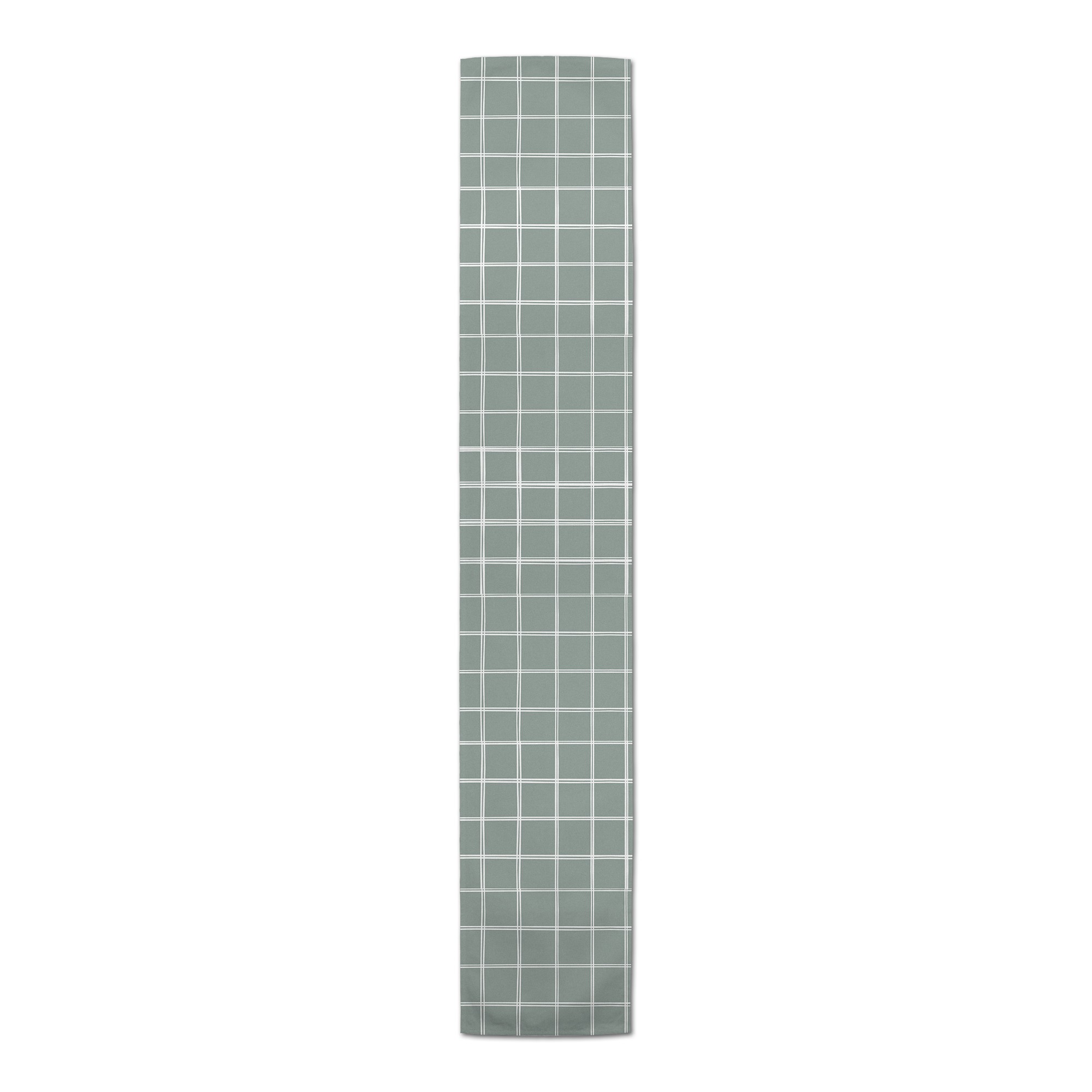 Hand Grid Sage 16x72 Poly Twill Table Runner