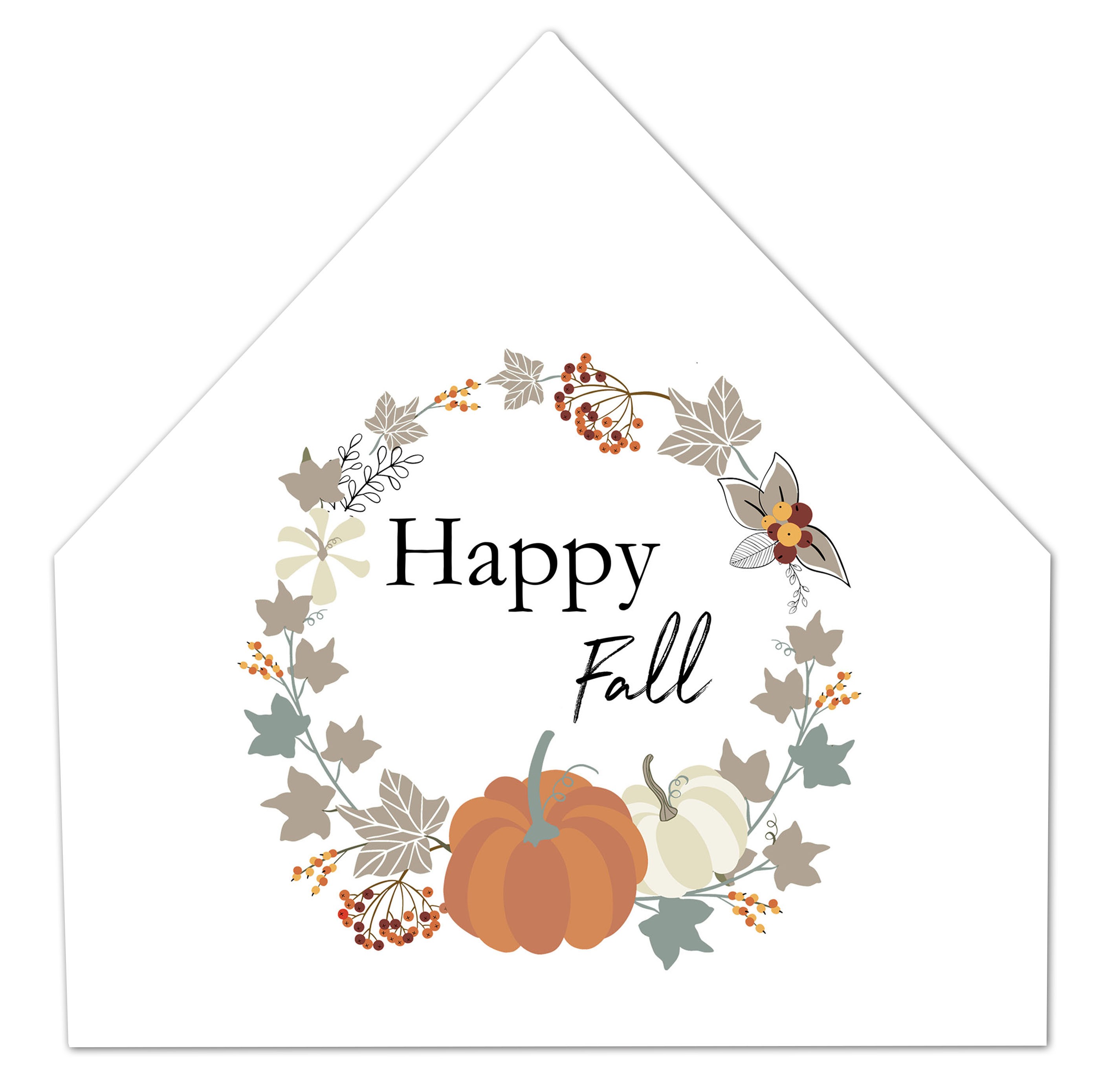 Gather Fall Foliage 17x17 House Shaped Canvas