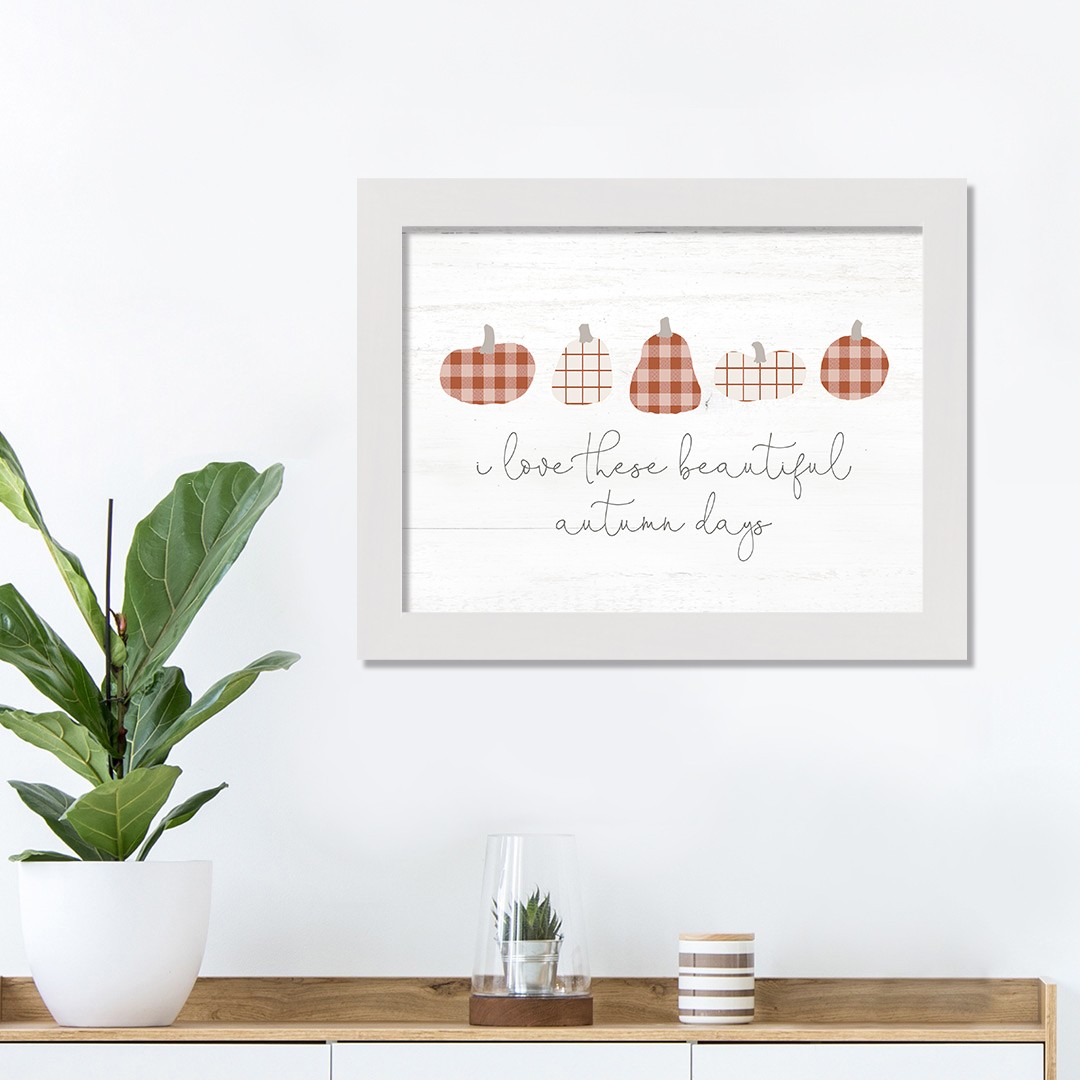 Autumn Days 16X12 Walnut Framed Print Under Glass