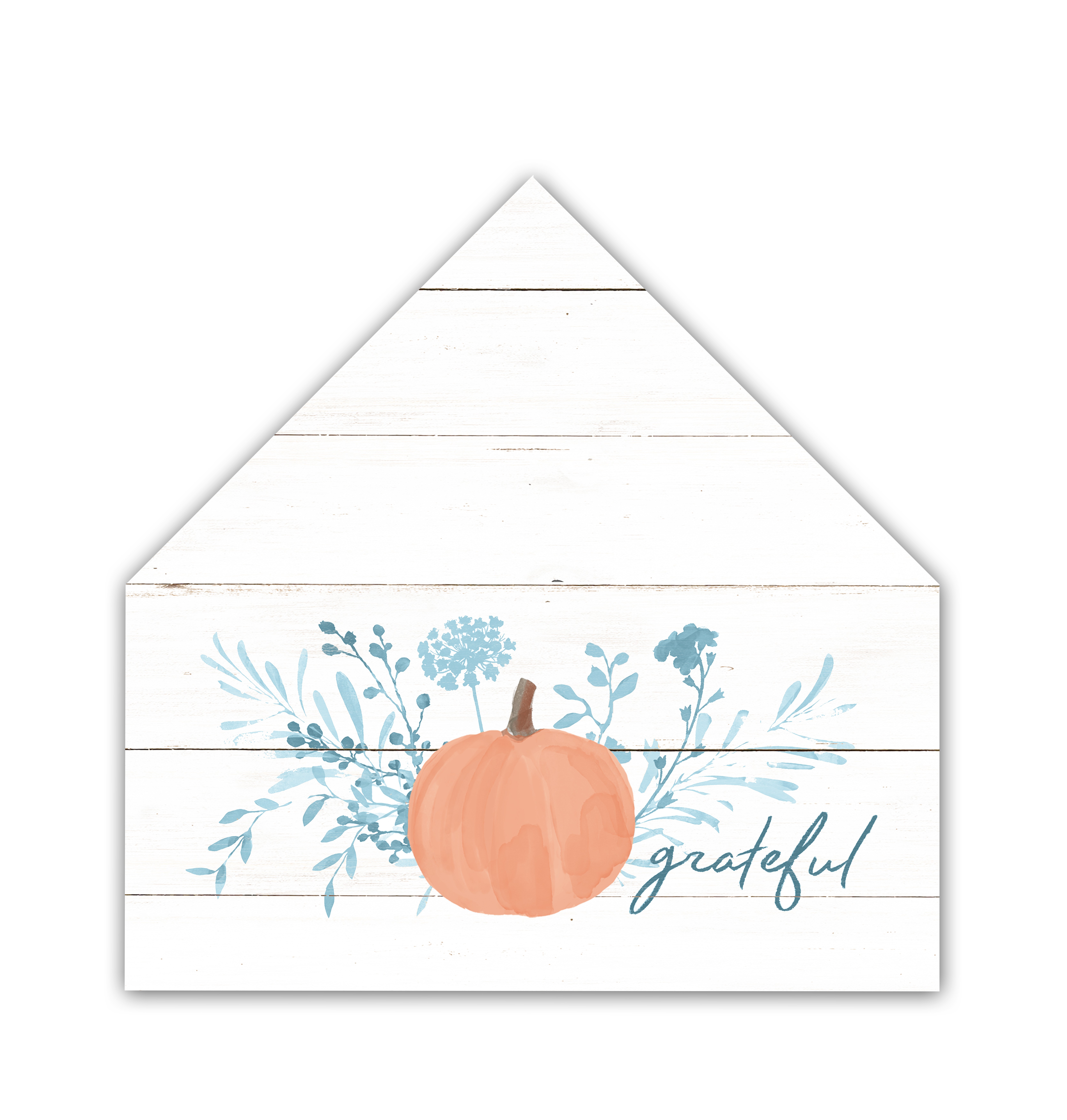 Grateful Pumpkin 17x17 House Shaped Canvas