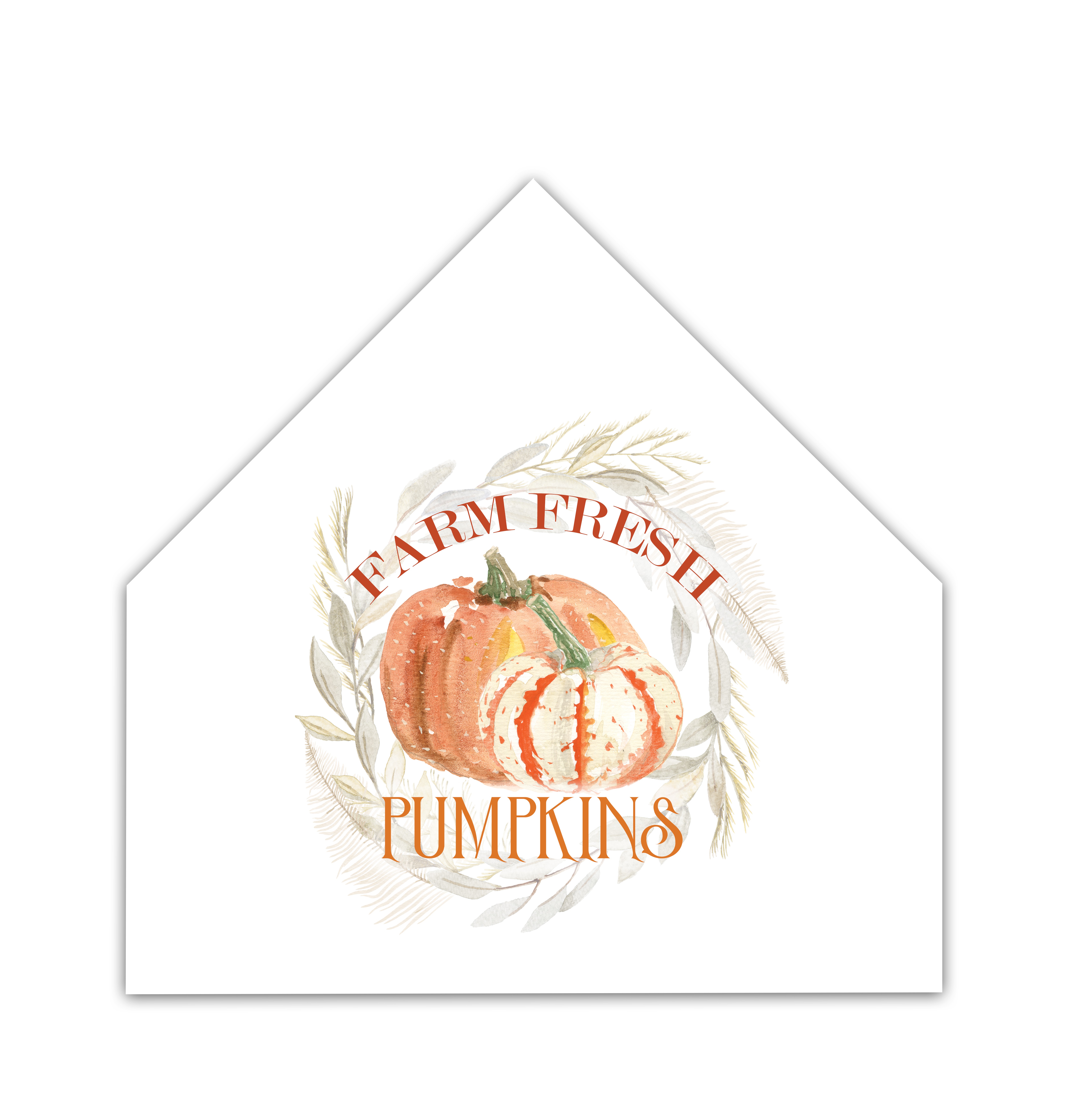 Farm Fresh Pumpkins 17x17 House Shaped Canvas