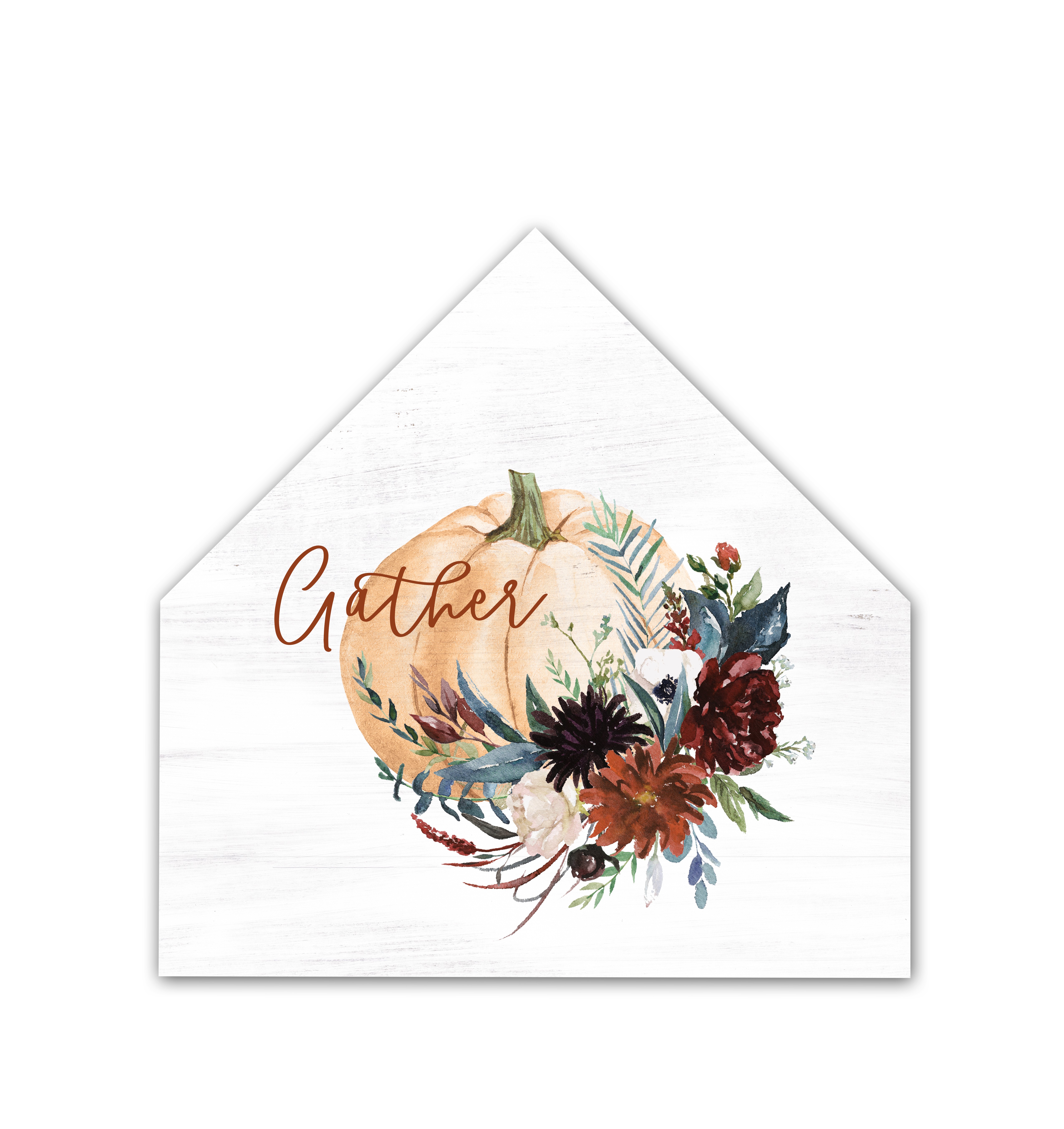 Gather Flowers 12x12 House Shaped Canvas