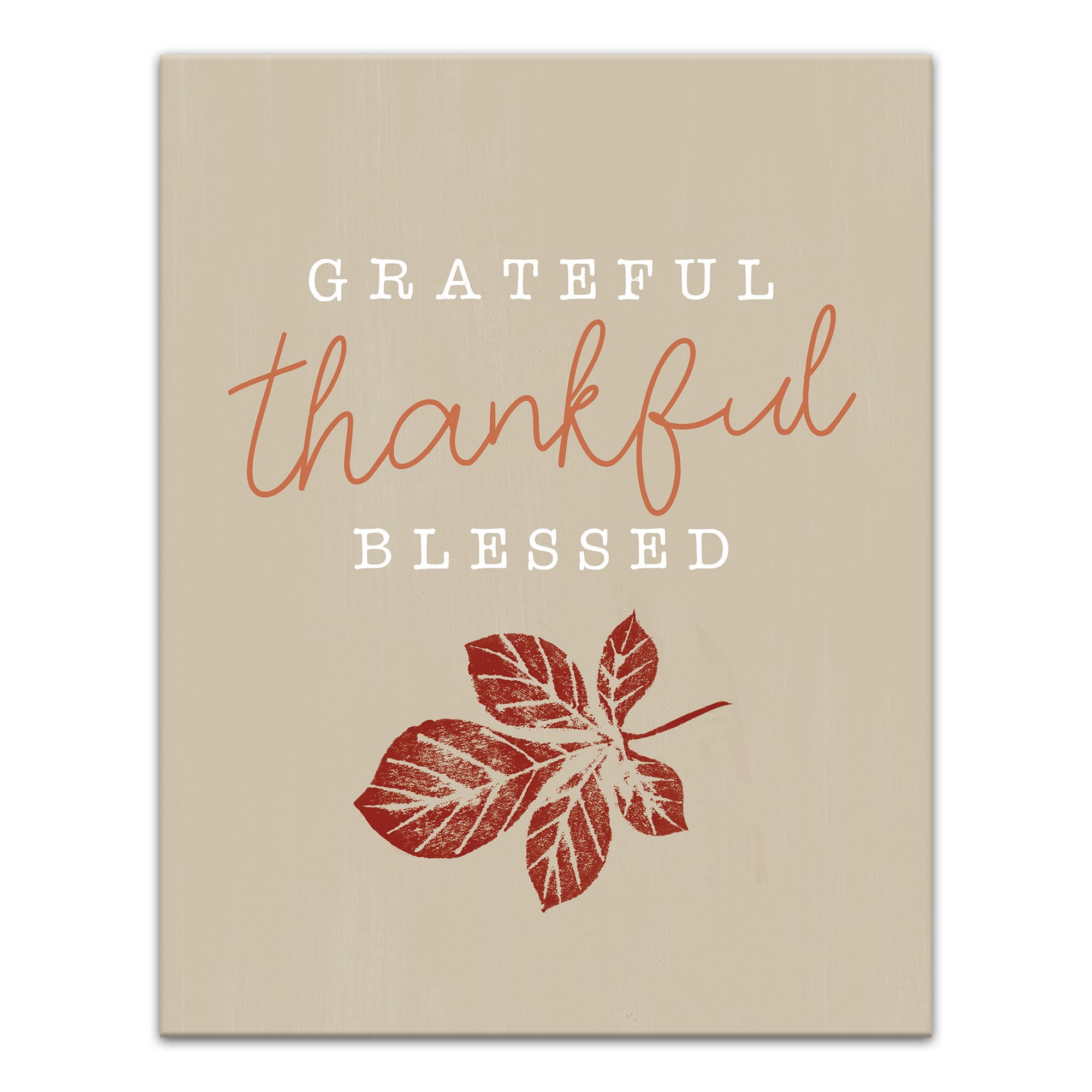 Grateful Thankful Blessed  11x14 Canvas Wall Art