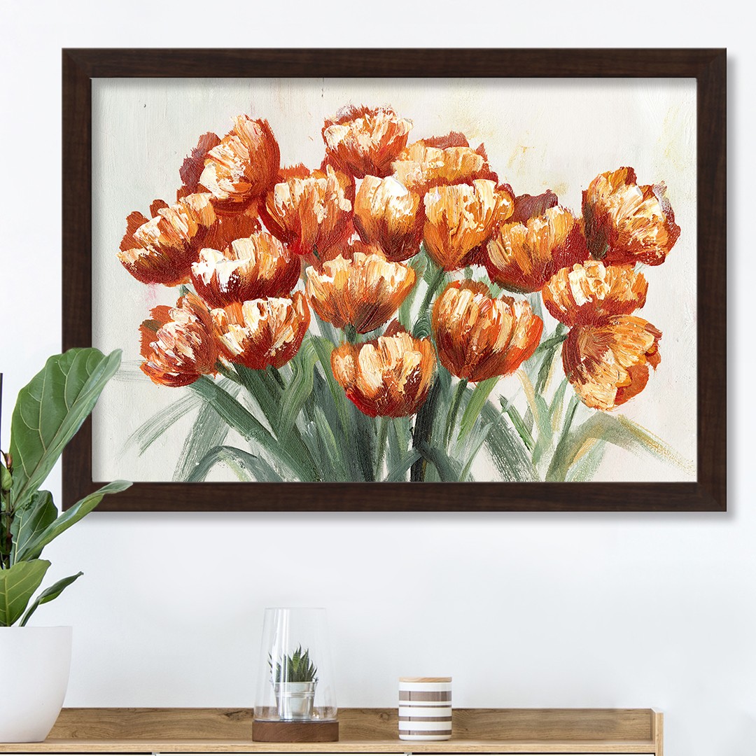 Fall Flower  30X20 Black Framed Print Under Glass