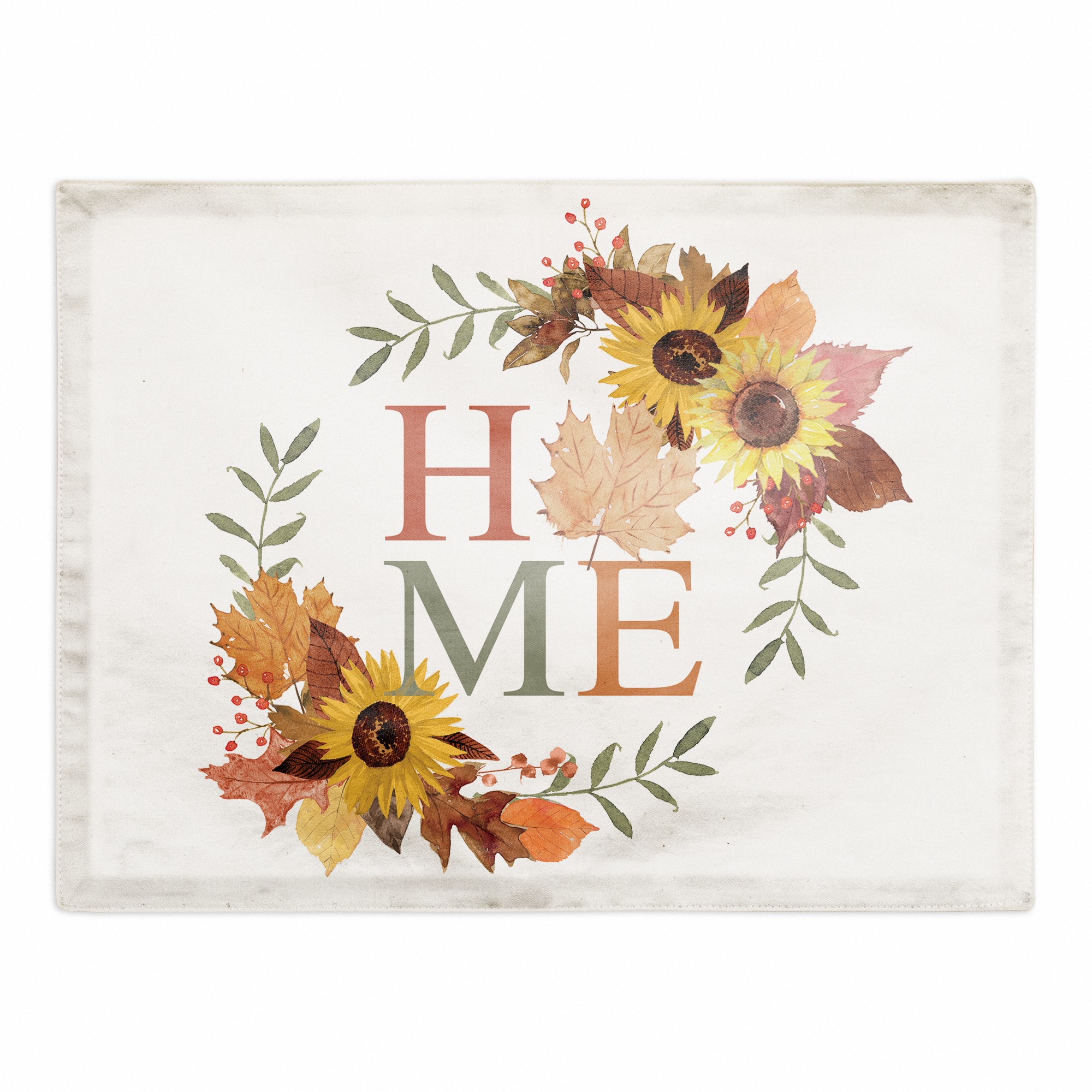 Autumn Home Wreath 18x14 Poly Twill Placemat