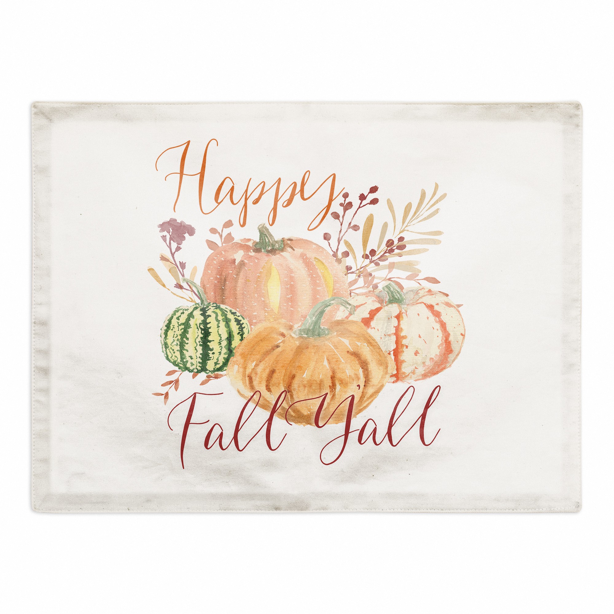 Fall Watercolor  Pumpkin 18x14 Poly Twill Placemat