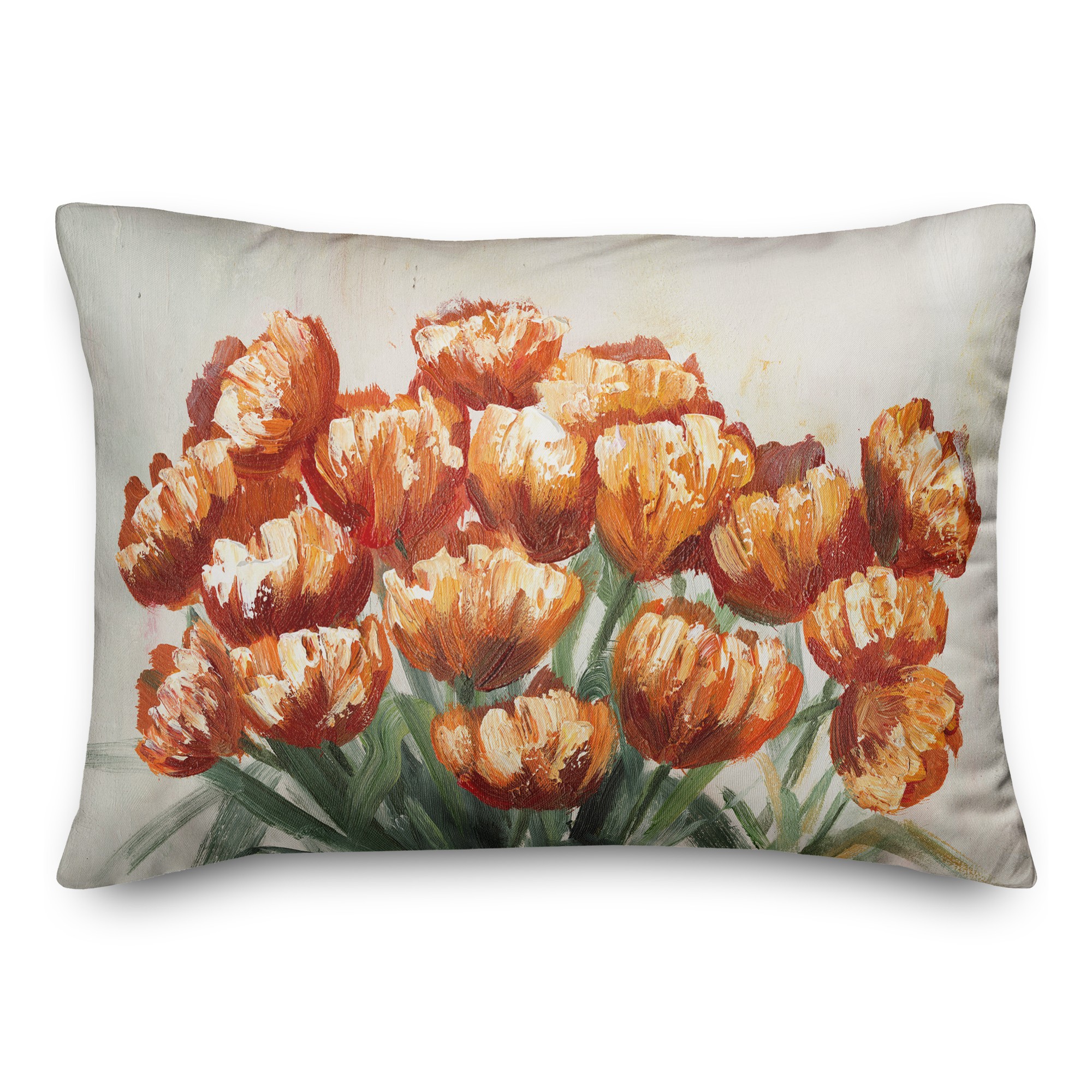 Orange Fall Flowers 14x20 Spun Poly Pillow