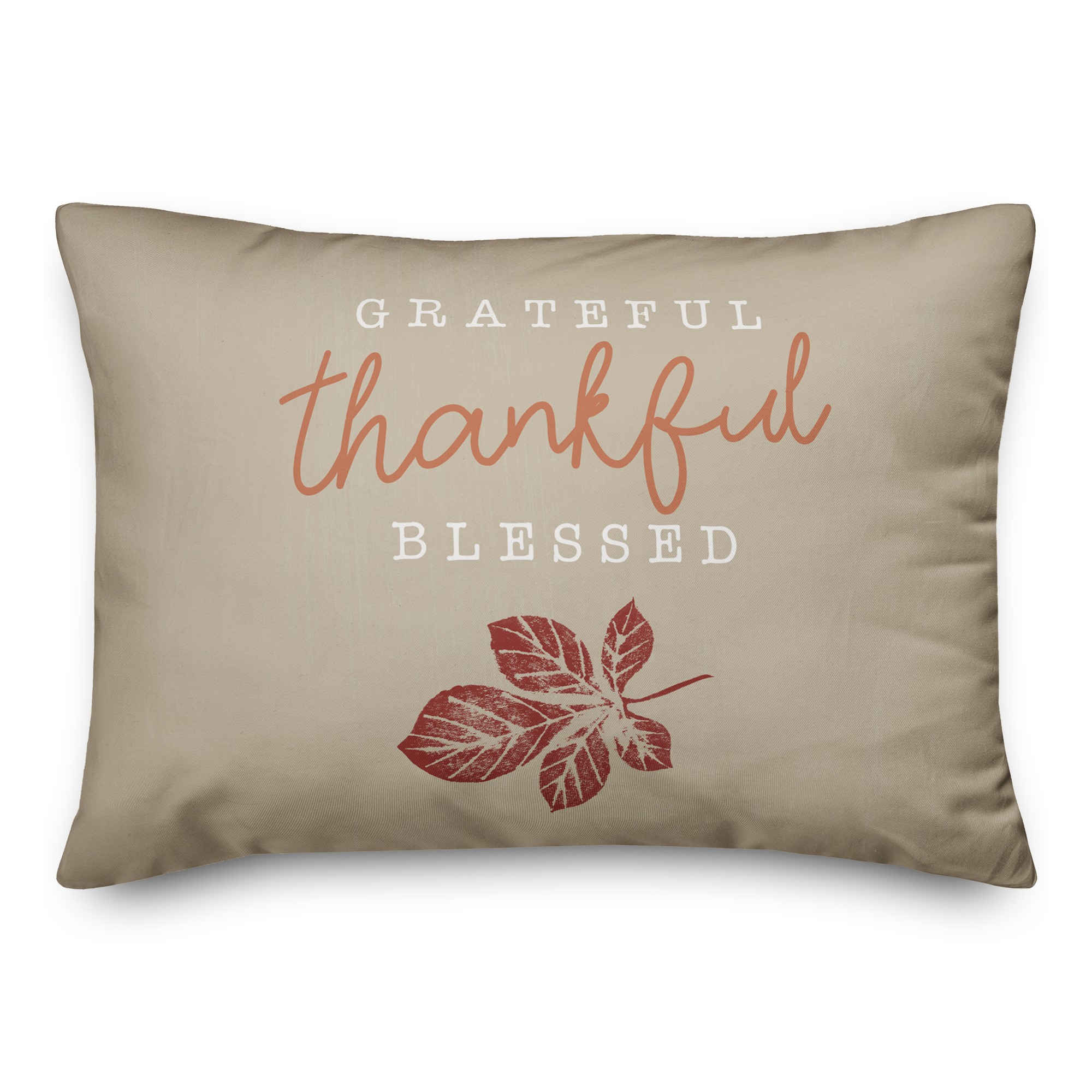 Grateful Thankful Blessed  14x20 Spun Poly Pillow