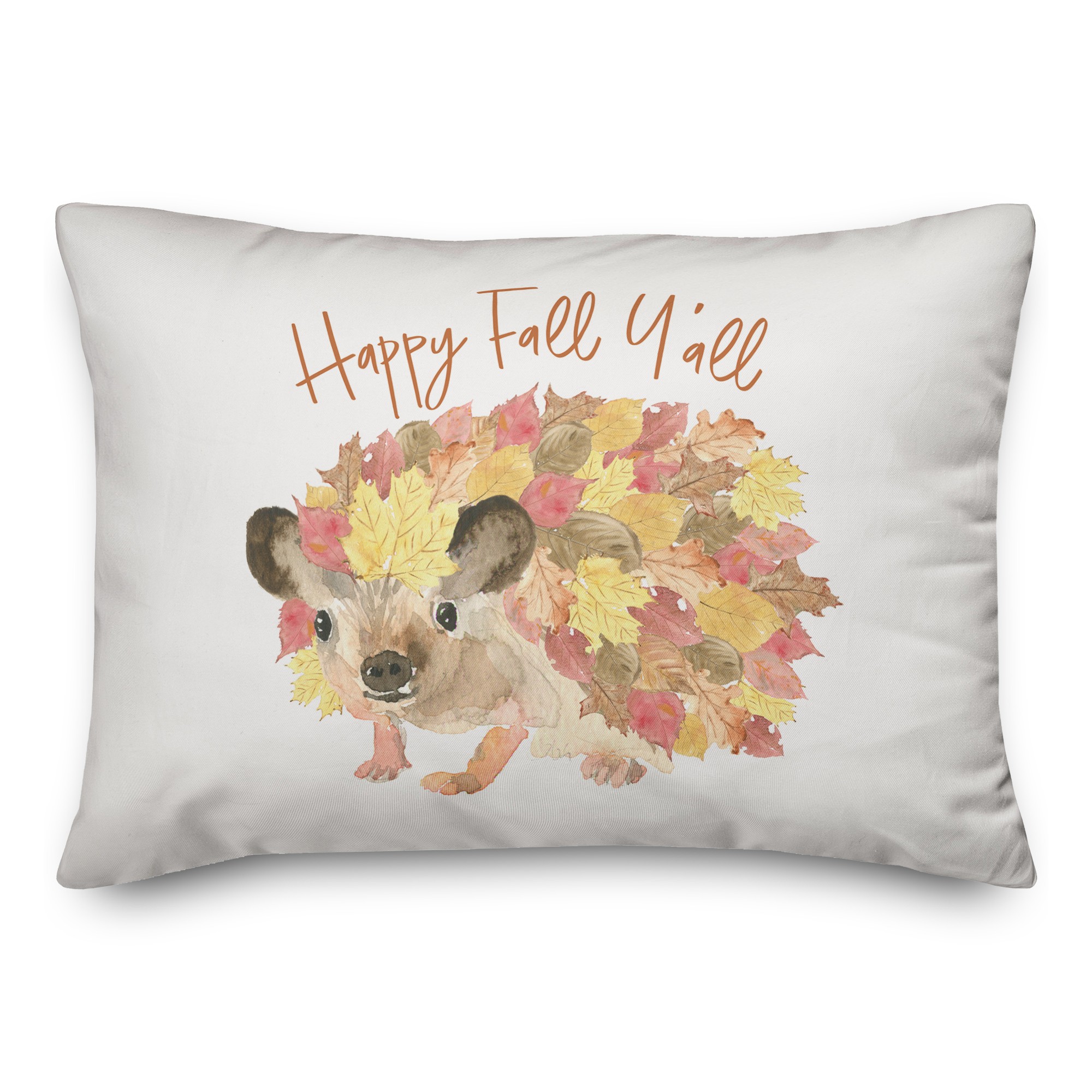 Happy Fall Hedgehog 14x20 Spun Poly Pillow