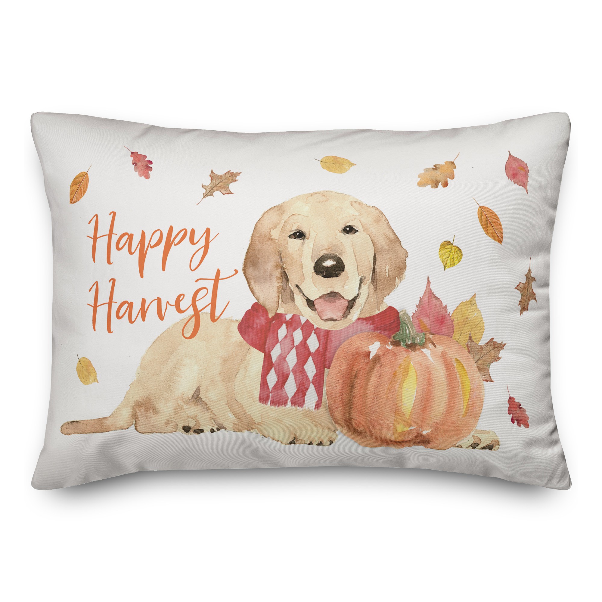 Happy Harvest Dog 14x20 Spun Poly Pillow