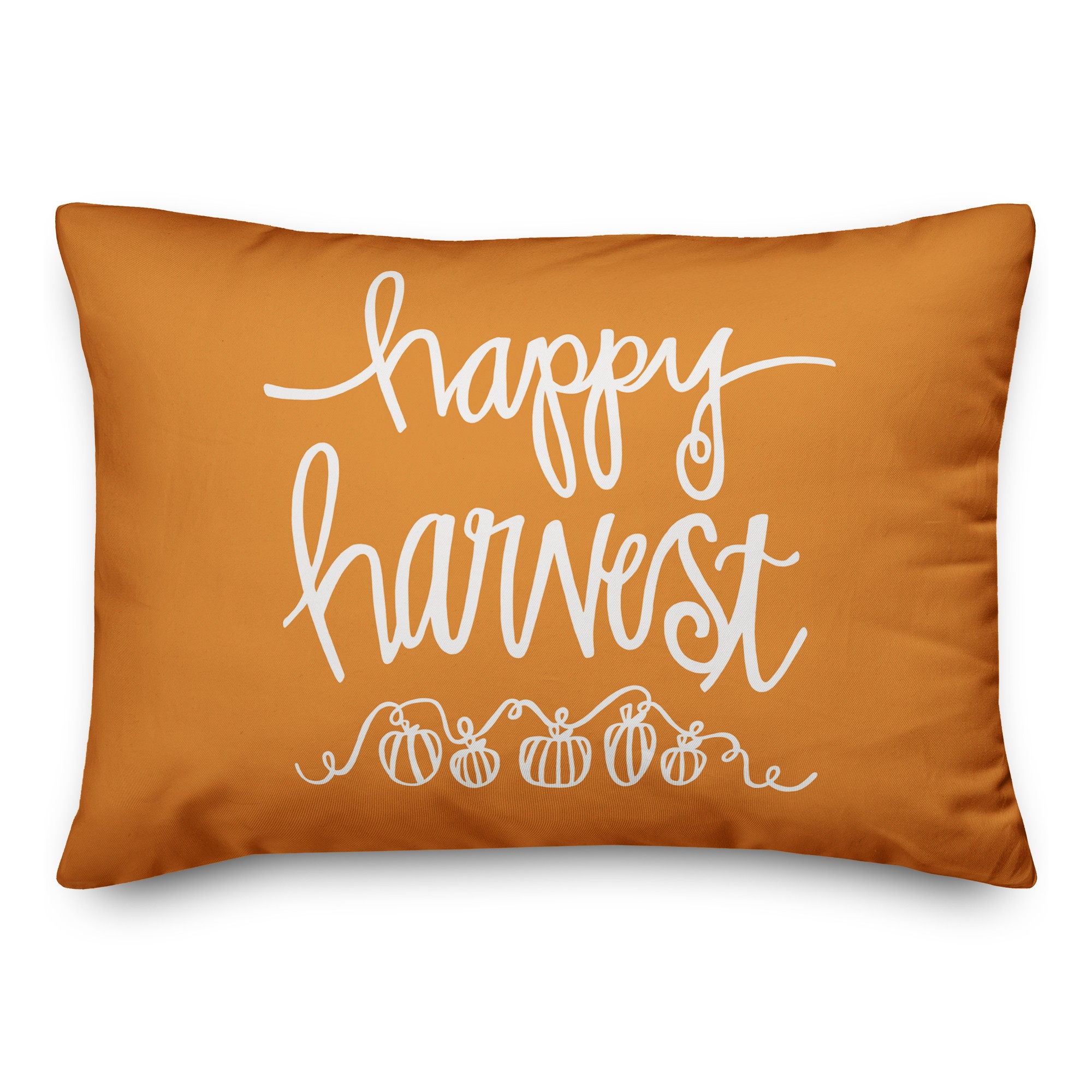 Orange Happy Harvest  14x20 Spun Poly Pillow