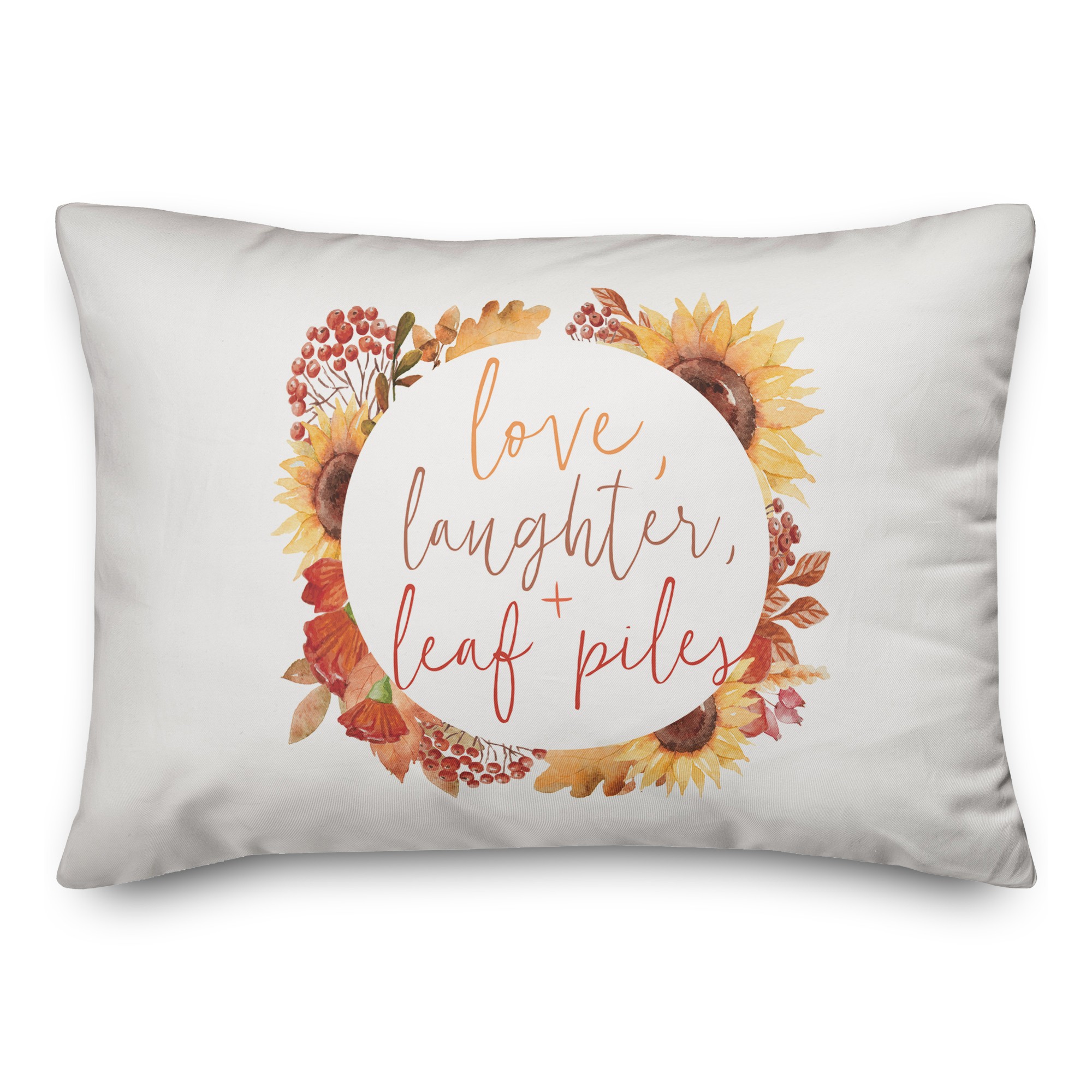 Love Laughter Leaf Piles 14x20 Spun Poly Pillow