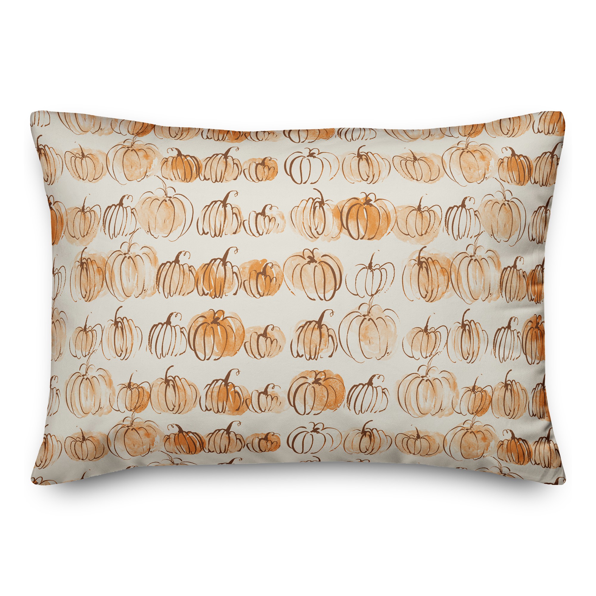Watercolor Fall Pumpkins 14x20 Spun Poly Pillow