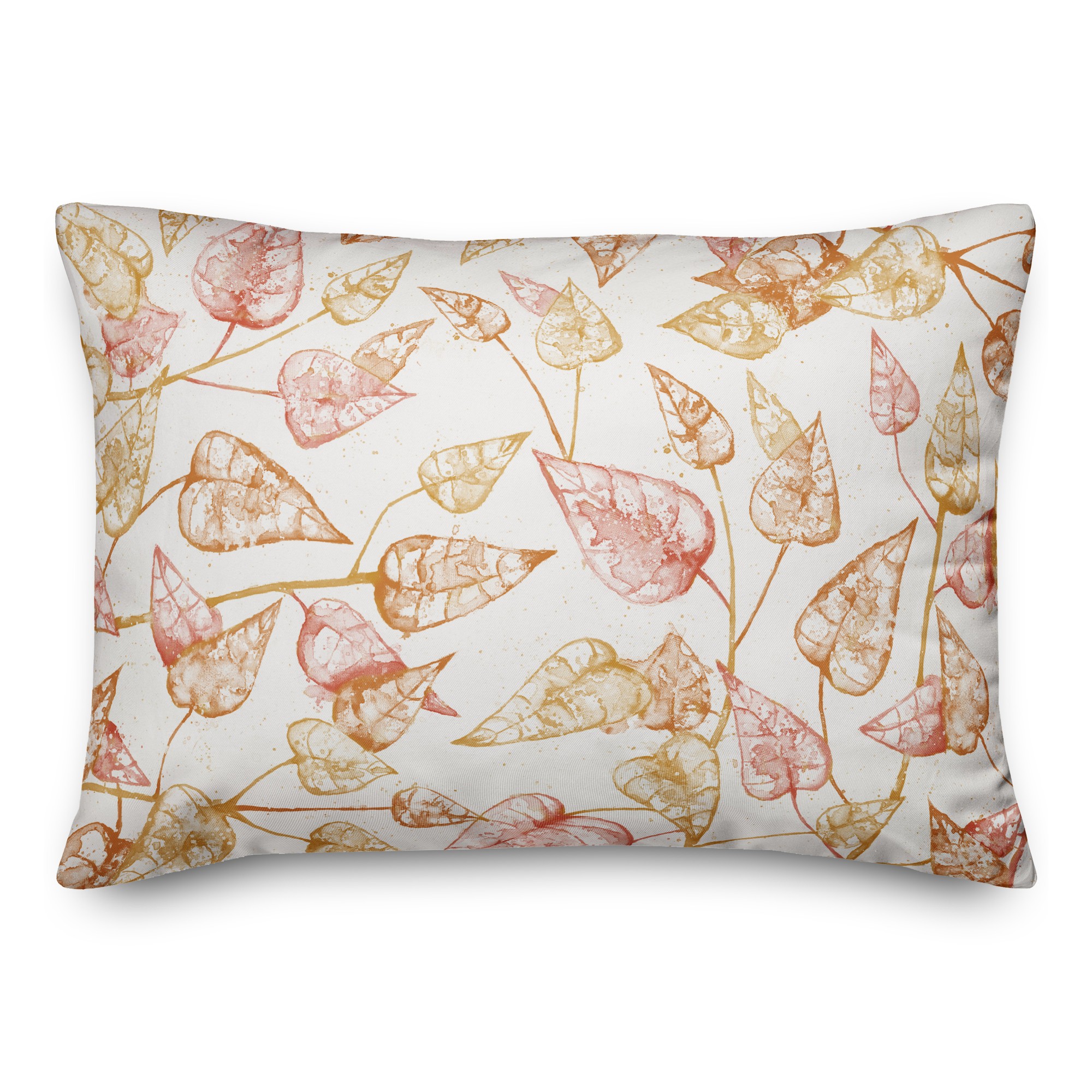 Watercolor Autumn Leaves 14x20 Spun Poly Pillow
