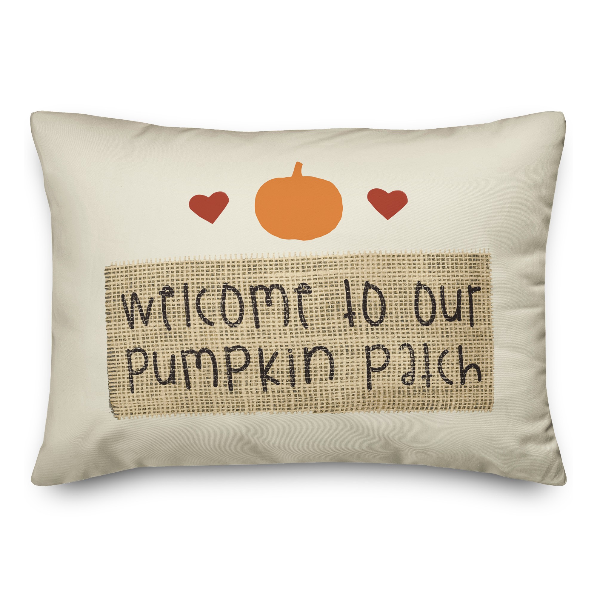 Pumpkin Patch Burlap 14x20 Spun Poly Pillow