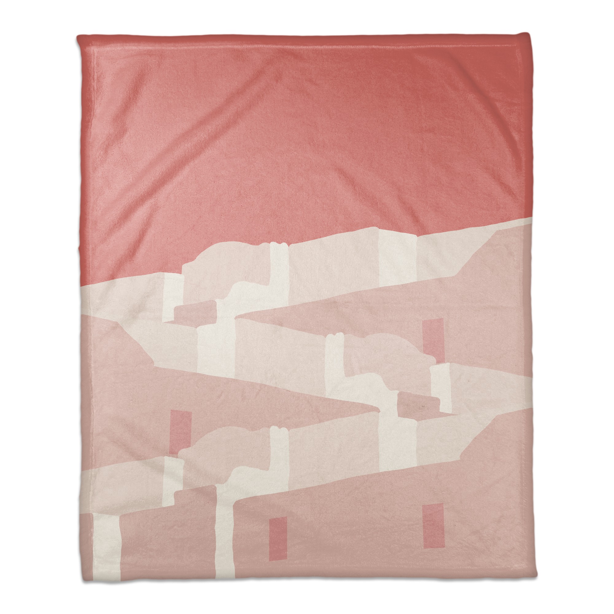 Pink Greece 50x60 Coral Fleece Blanket