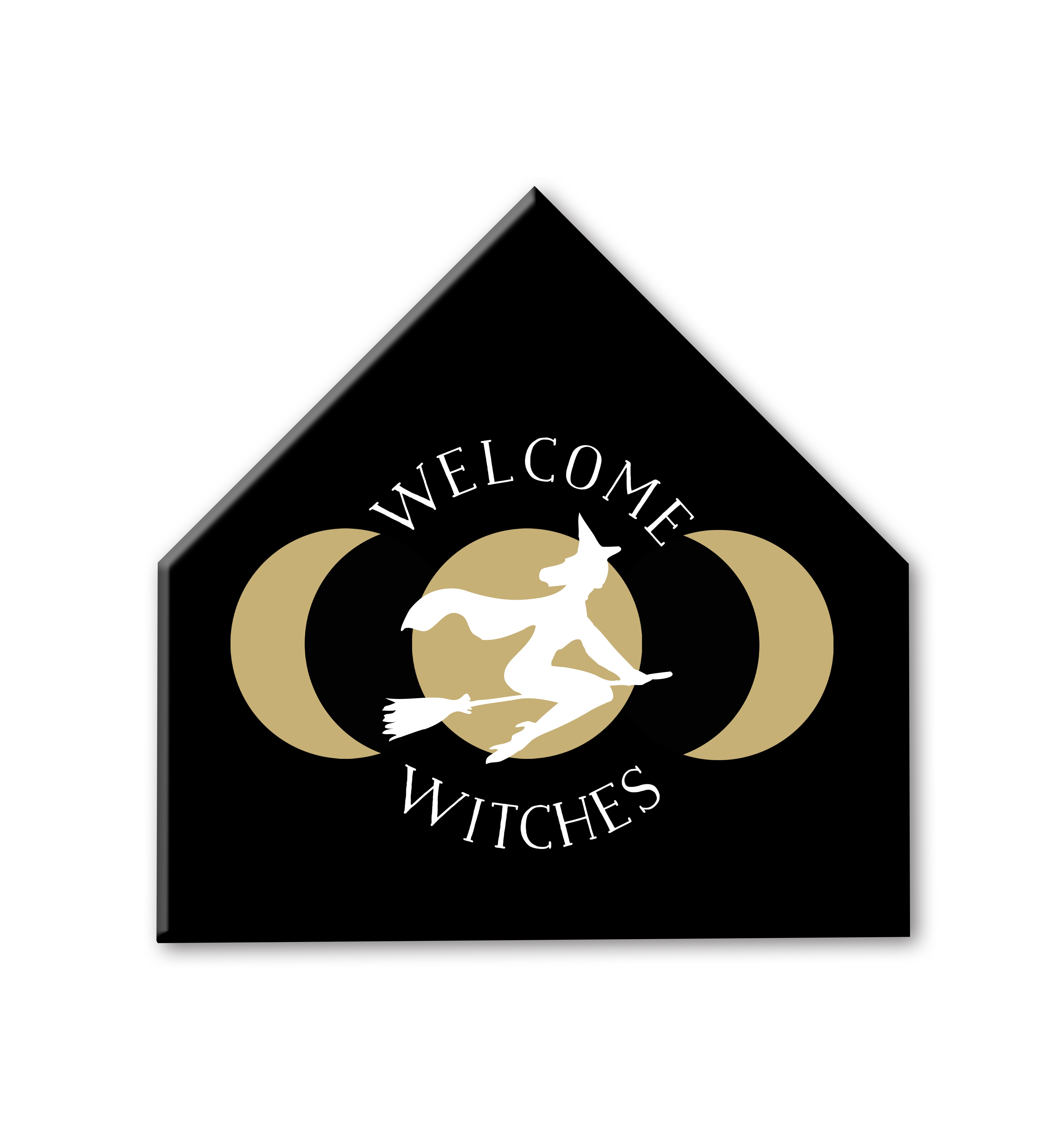 Welcome Witches 12x12 House Shaped Canvas