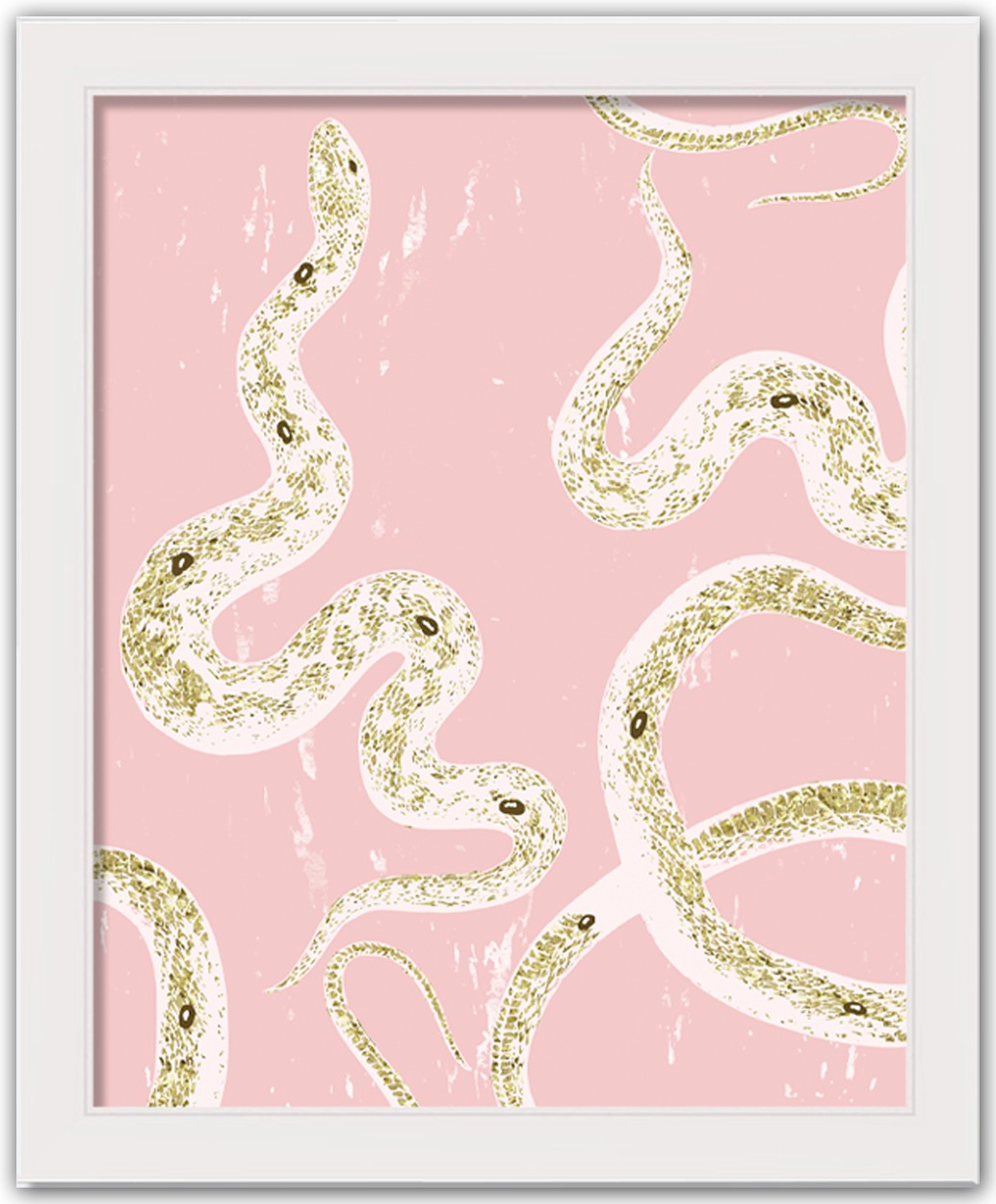 Snake Collage 16x20 White Framed Print Under Glass