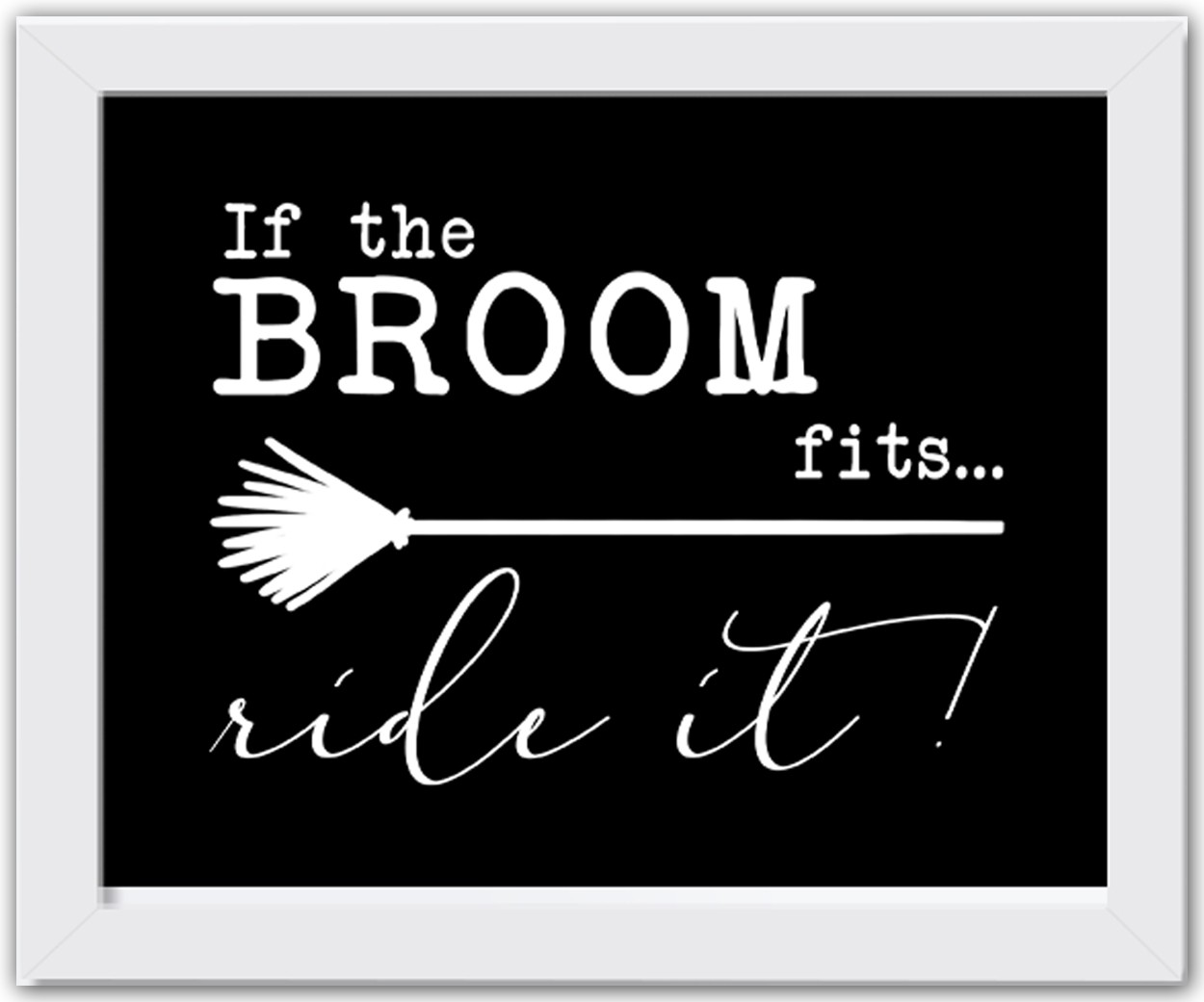 Broom Fits 14X11 White Framed Print Under Glass